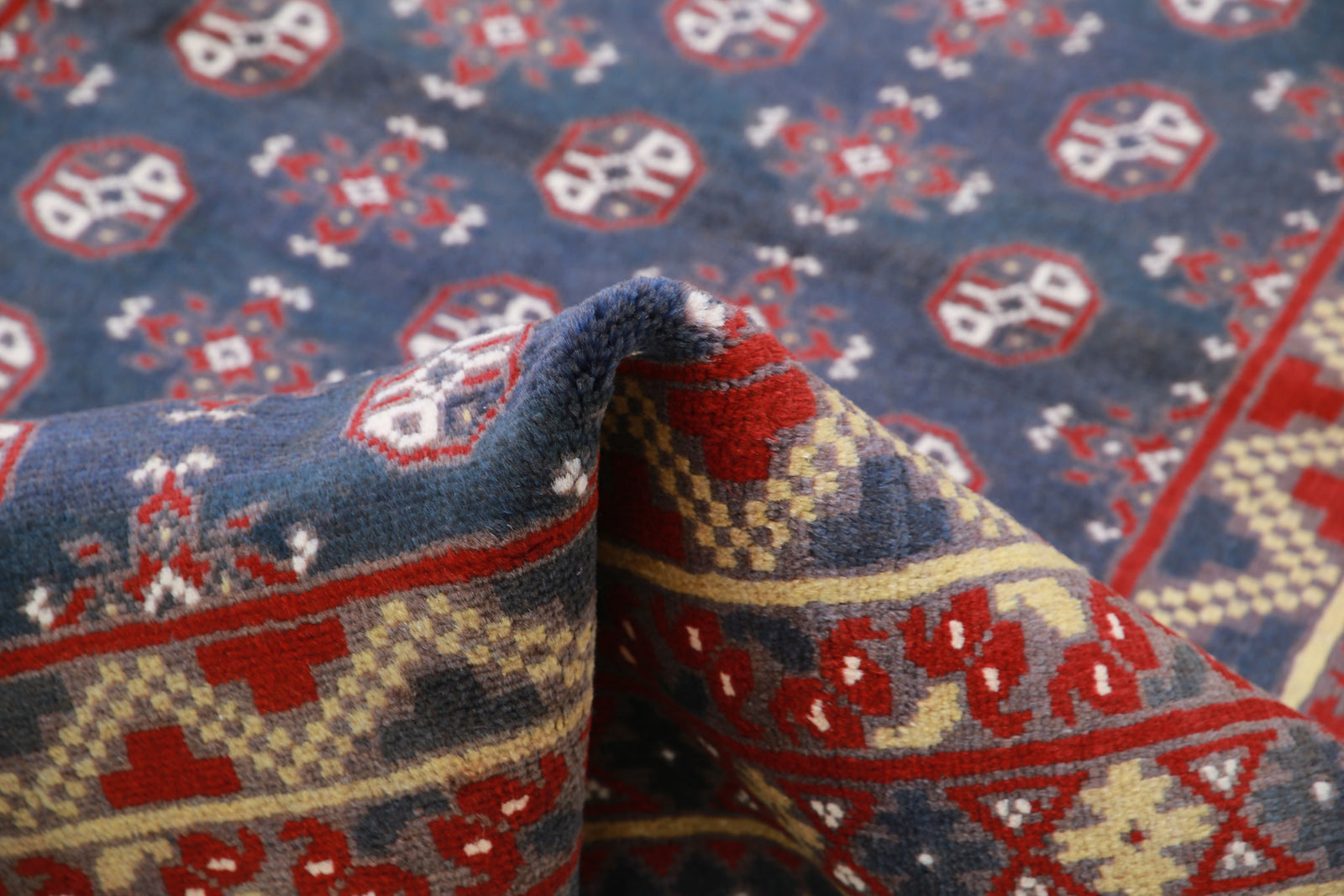 Hand Knotted Akcha Revival Wool Rug - 4'1'' x 5'9''