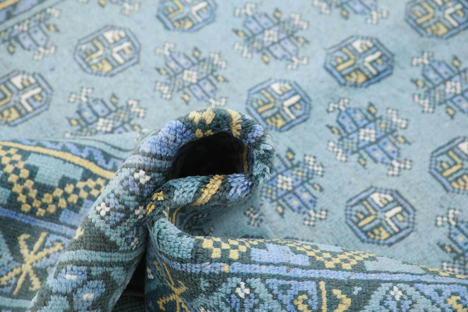 Hand Knotted Akcha Revival Wool Rug - 5'2'' x 6'2''