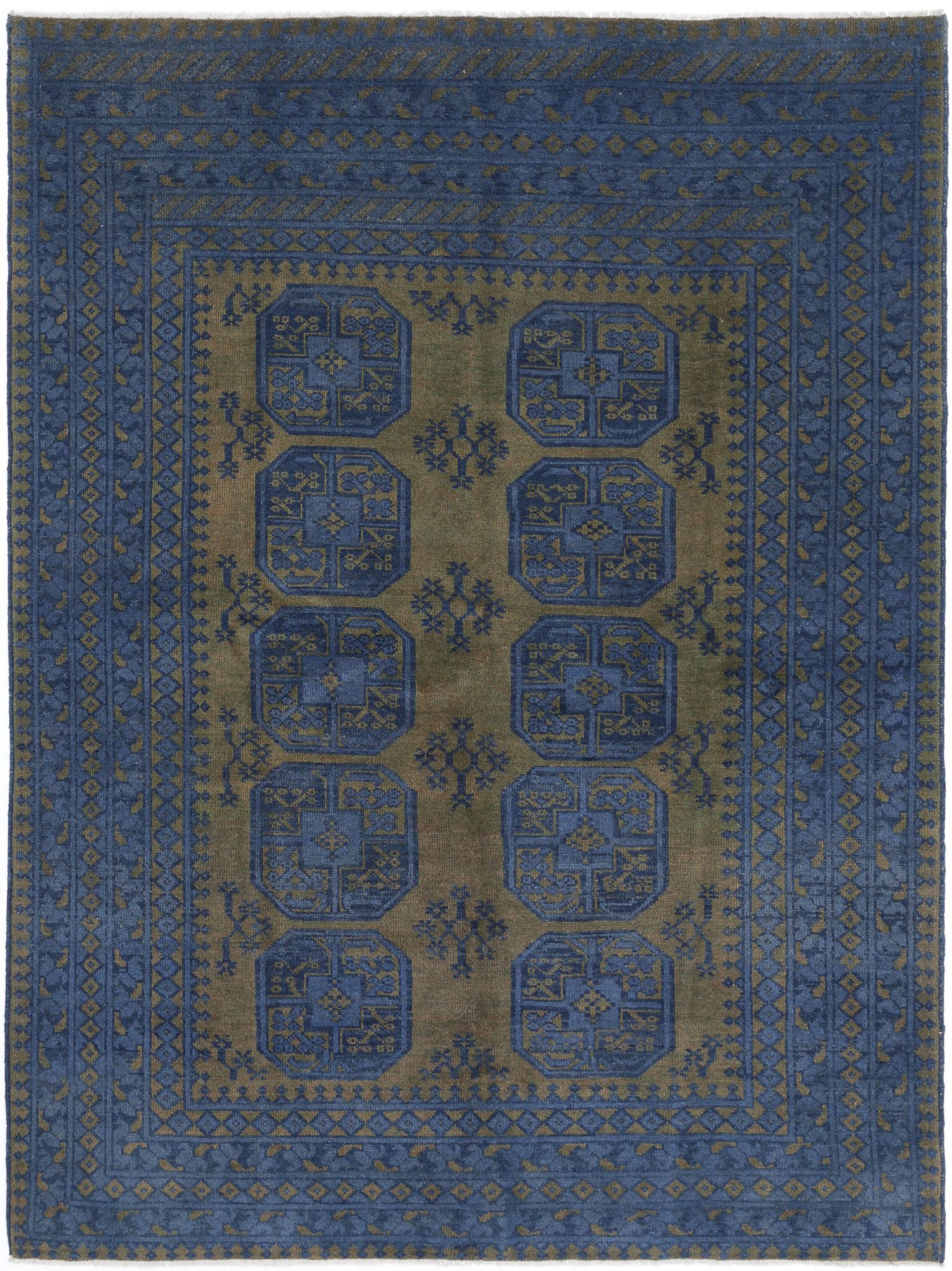 Hand Knotted Akcha Revival Wool Rug - 5'8'' x 7'7''