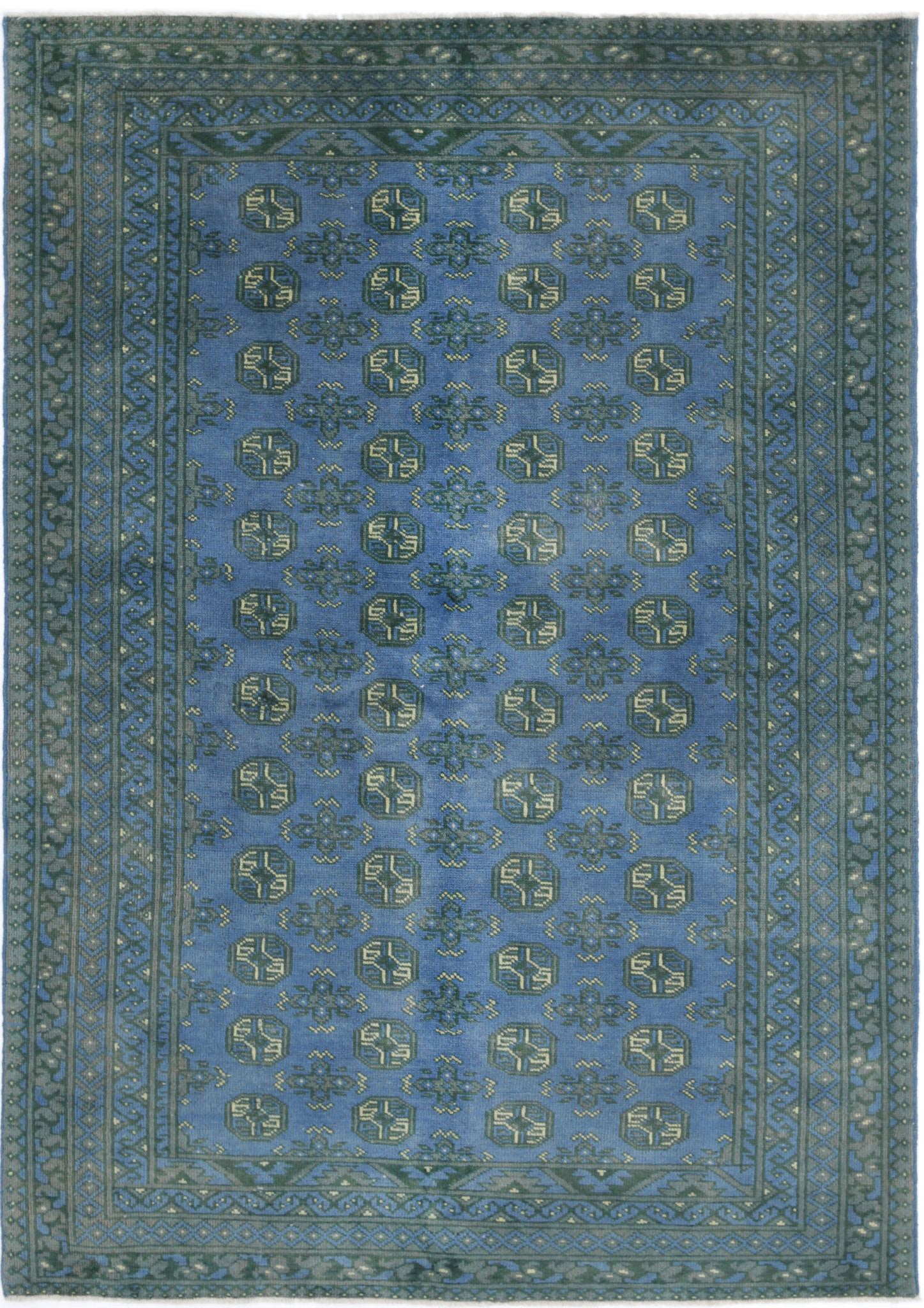 Hand Knotted Akcha Revival Wool Rug - 5'5'' x 7'9''