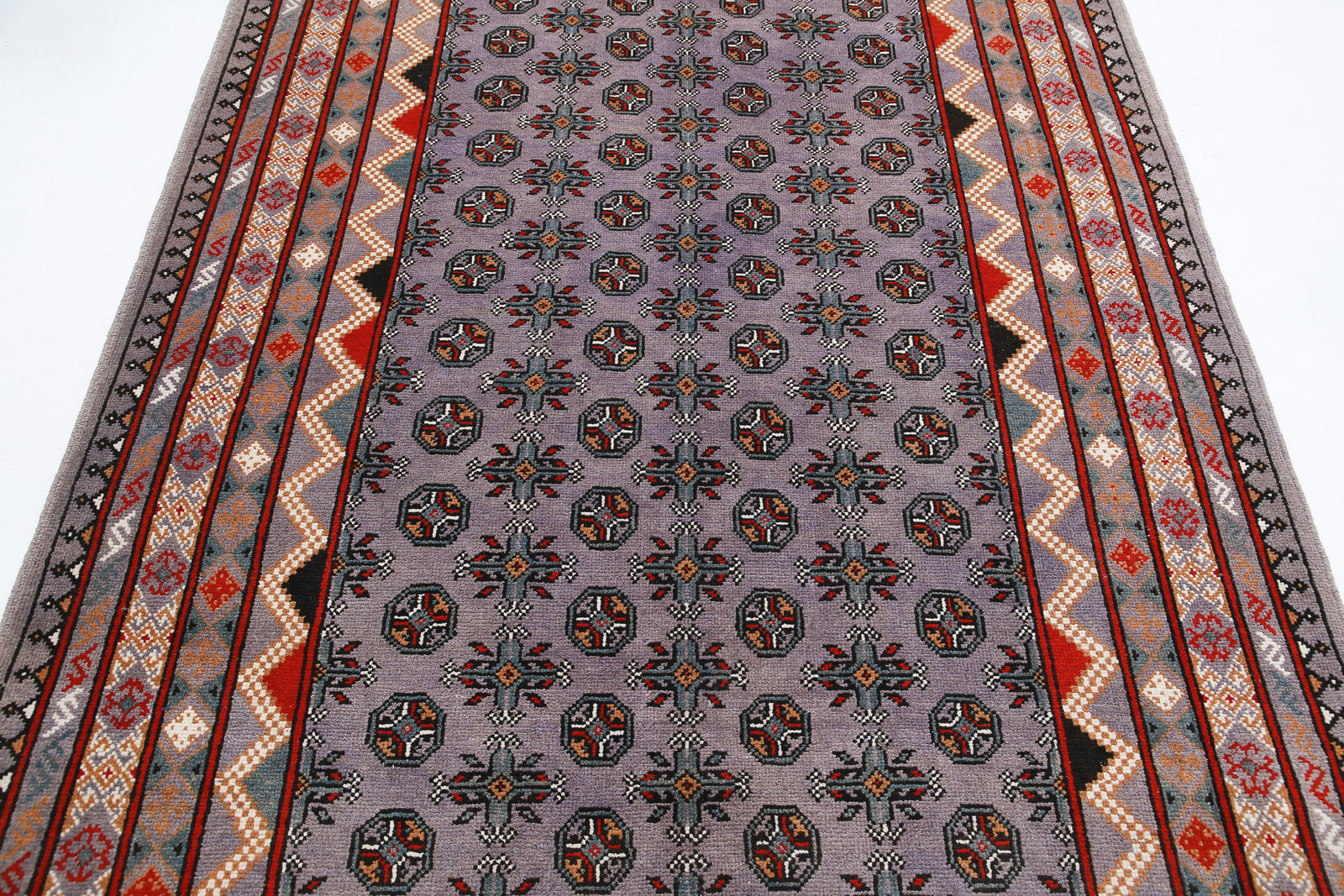 Hand Knotted Akcha Revival Wool Rug - 5'4'' x 8'1''