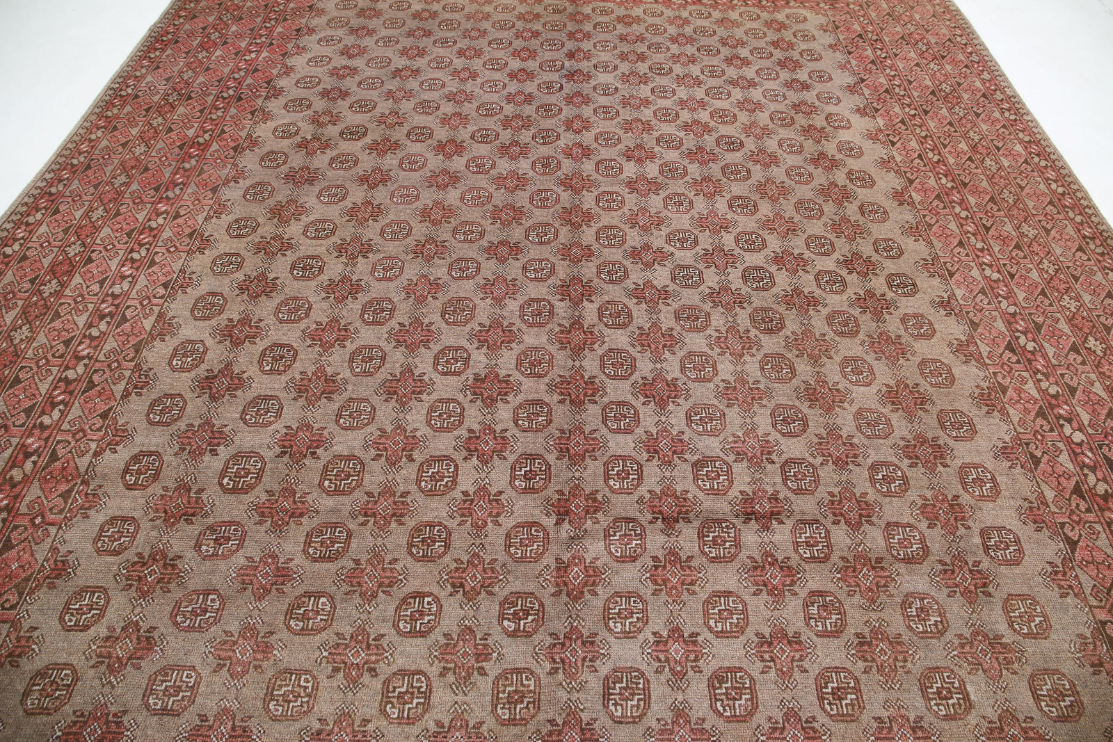 Hand Knotted Akcha Revival Wool Rug - 9'11'' x 12'3''