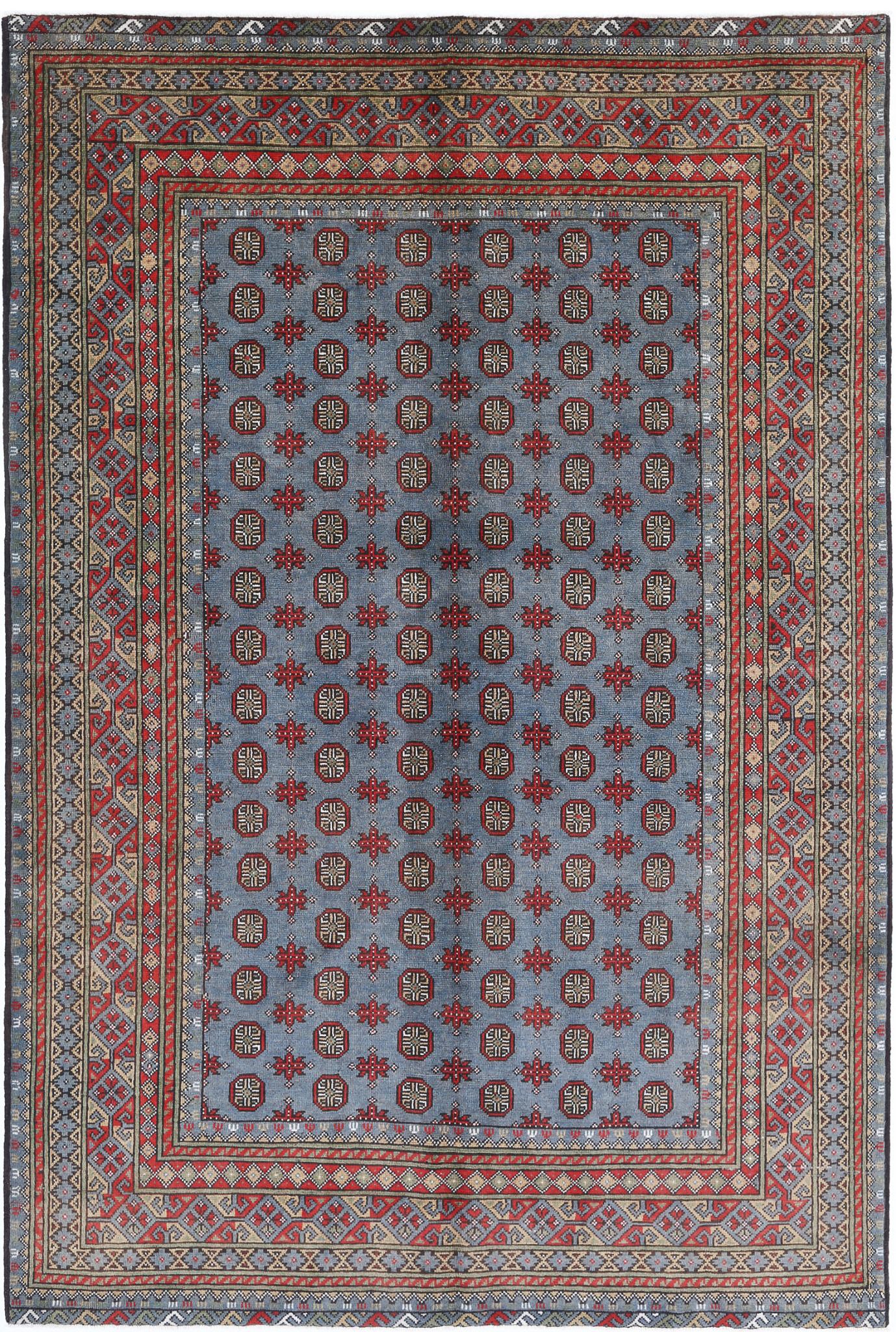 Hand Knotted Akcha Revival Wool Rug - 6'8'' x 9'10''