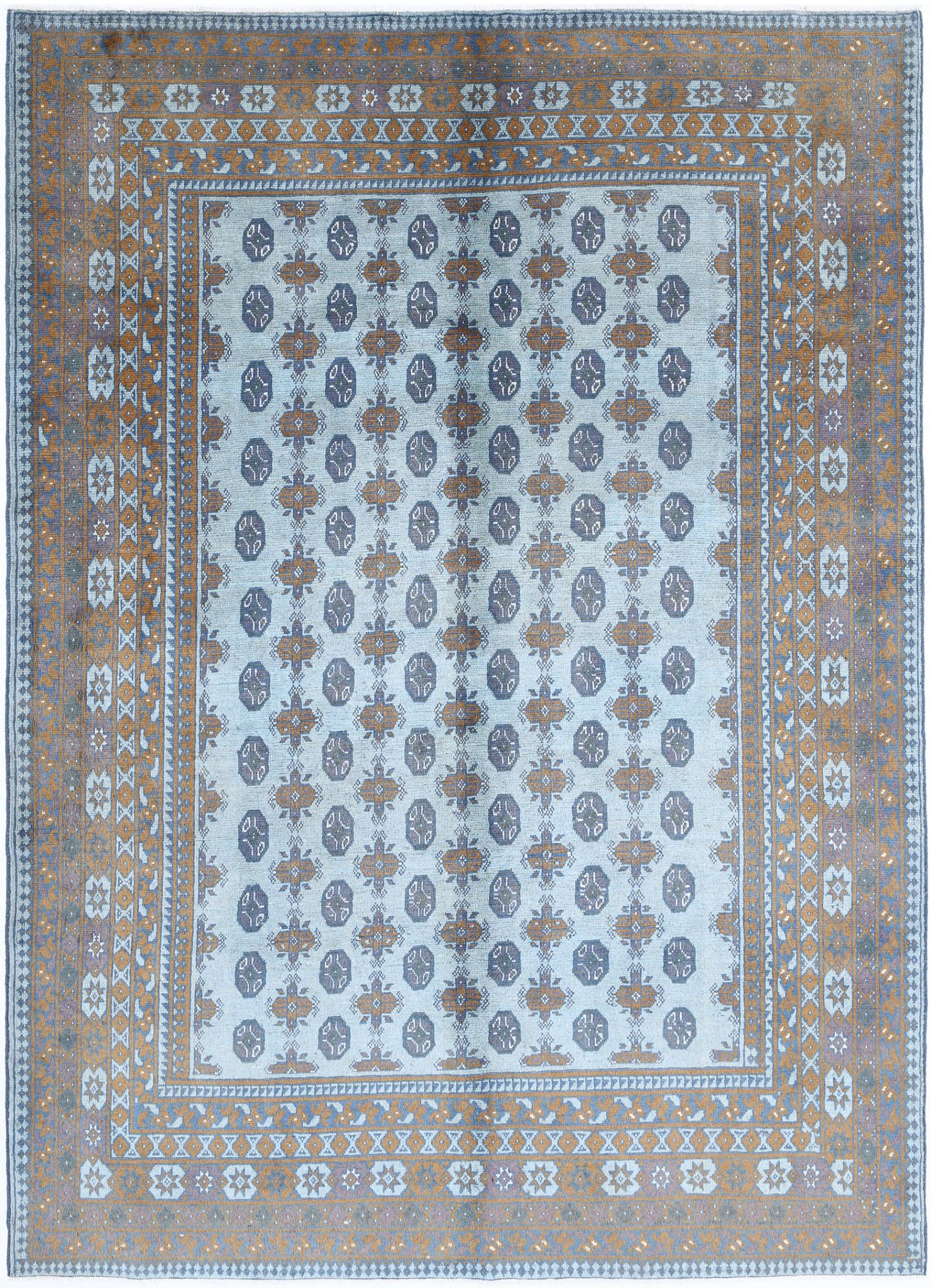 Hand Knotted Akcha Revival Wool Rug - 6'10'' x 9'5''