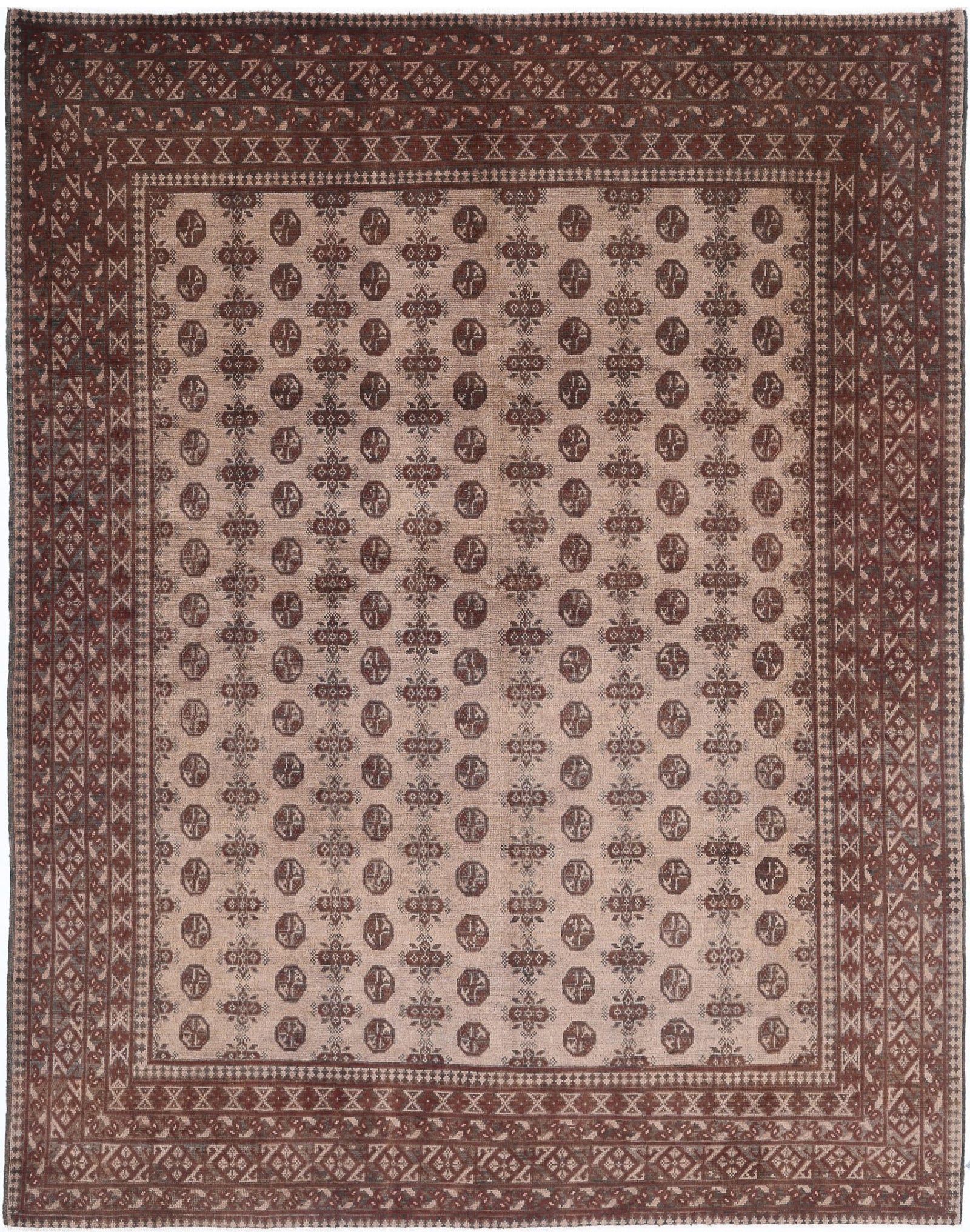 Hand Knotted Akcha Revival Wool Rug - 8'2'' x 10'7''