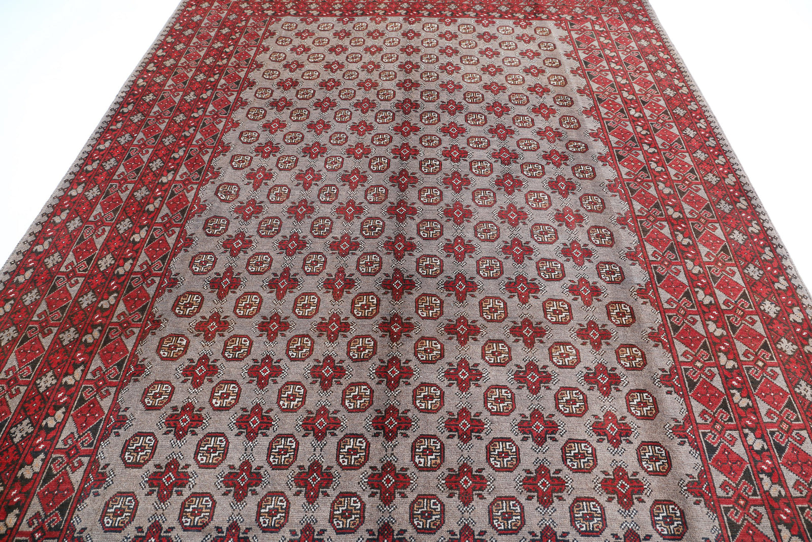 Hand Knotted Akcha Revival Wool Rug - 8'2'' x 10'11''