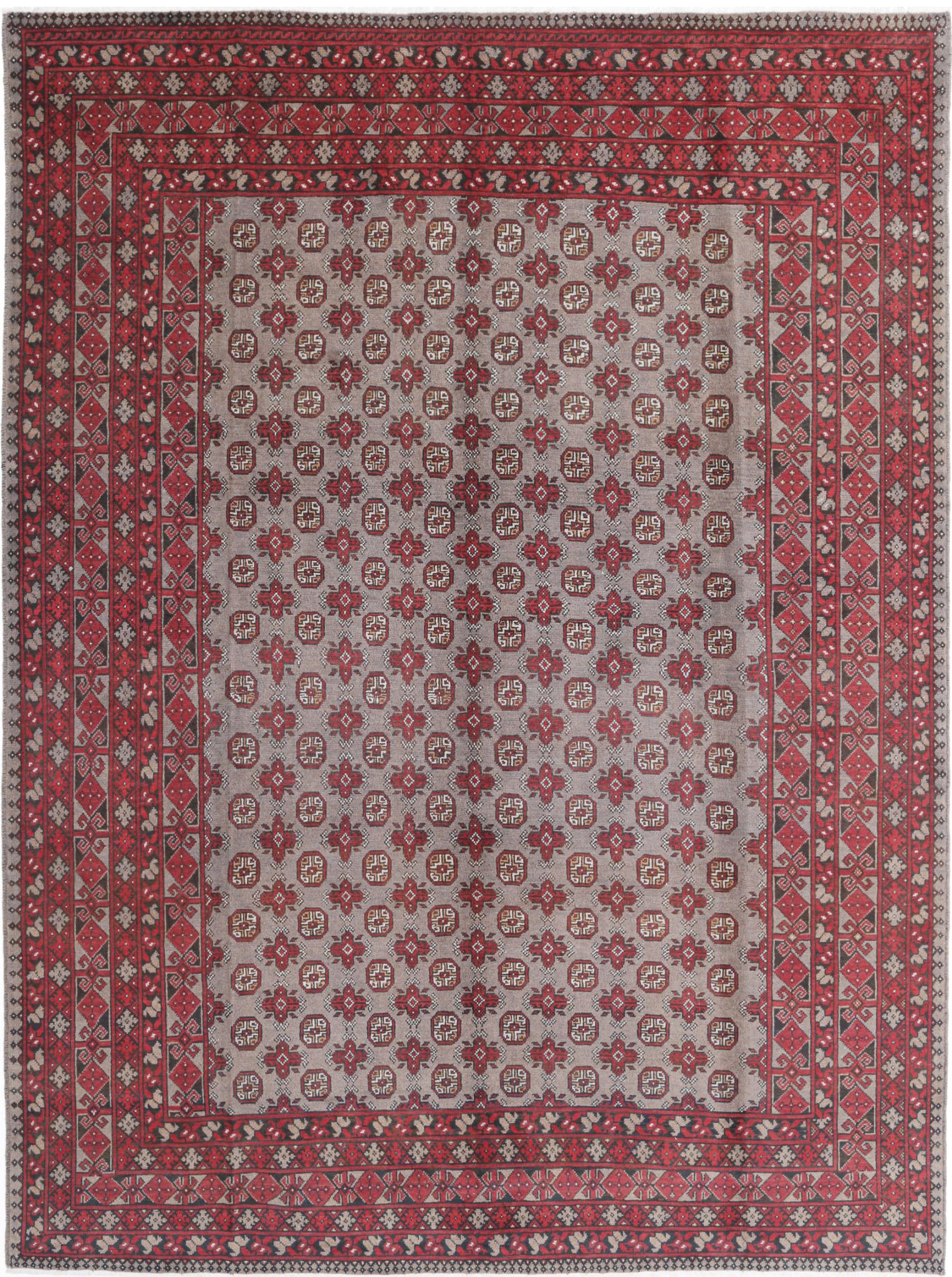 Hand Knotted Akcha Revival Wool Rug - 8'2'' x 10'11''