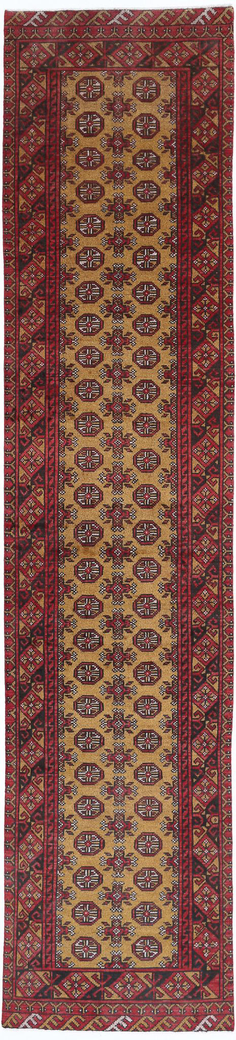 Hand Knotted Akcha Revival Wool Rug - 2'6'' x 12'5''