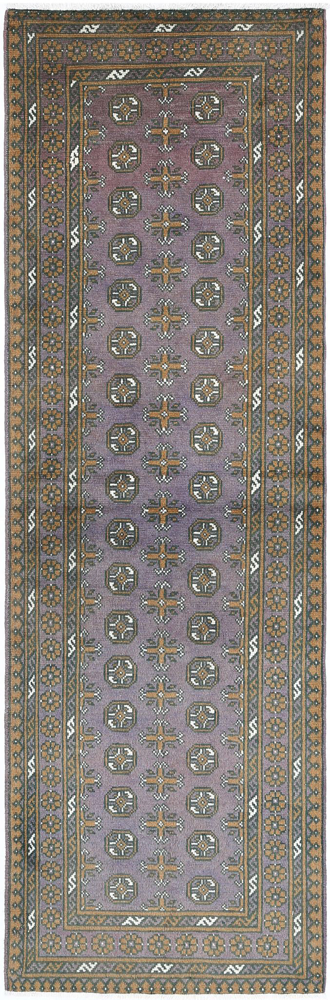 Hand Knotted Akcha Revival Wool Rug - 2'9'' x 9'6''