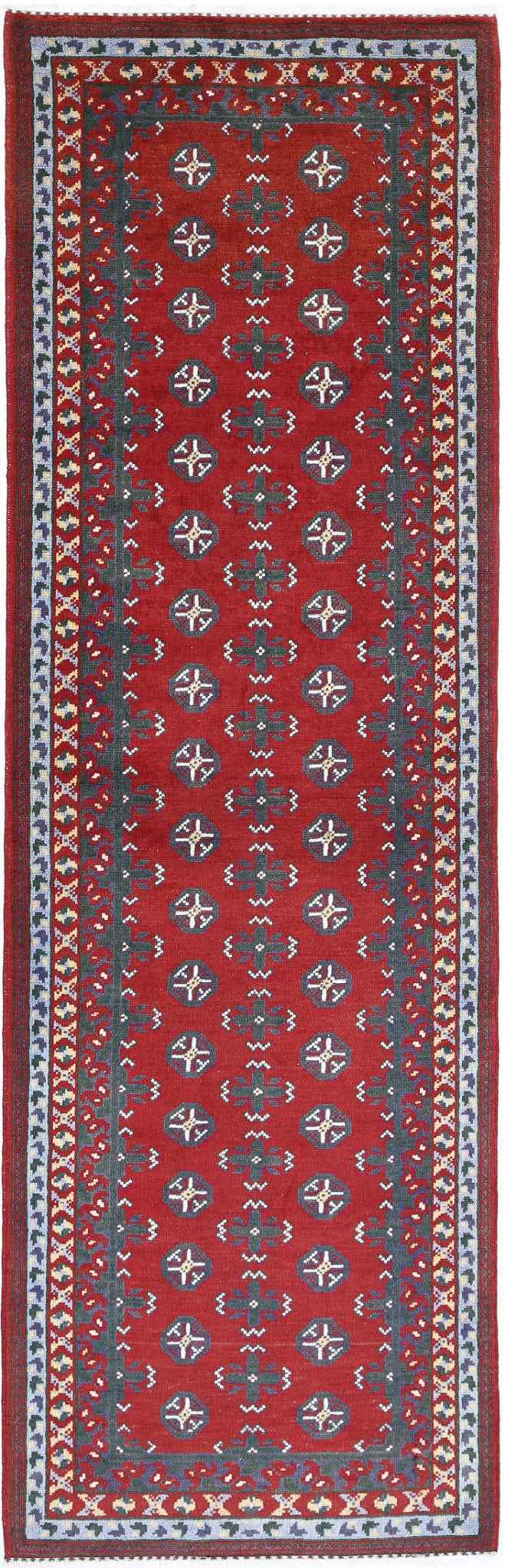 Hand Knotted Akcha Revival Wool Rug - 2'10'' x 9'8''