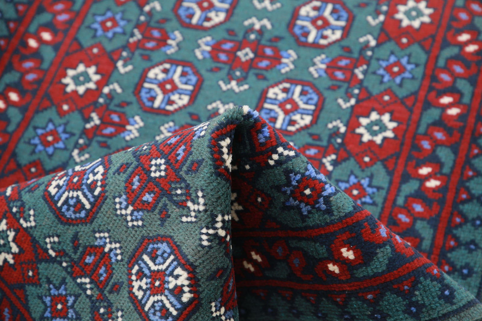 Hand Knotted Akcha Revival Wool Rug - 2'8'' x 9'3''