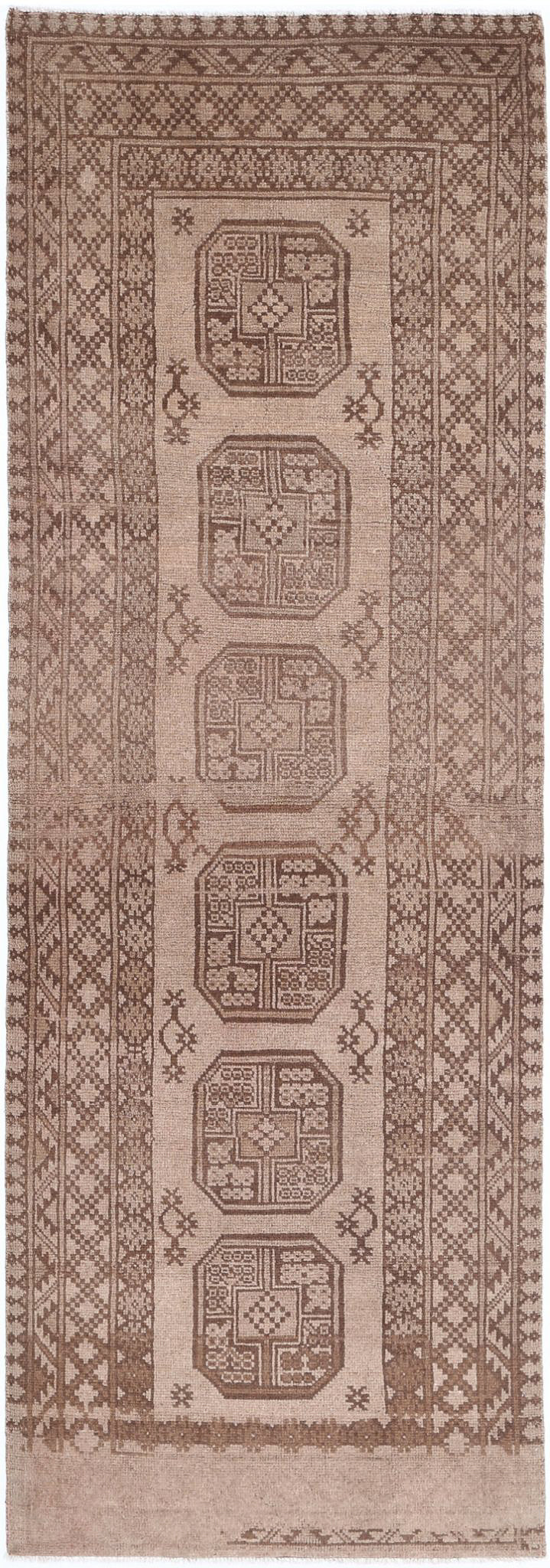 Hand Knotted Akcha Revival Wool Rug - 2'9'' x 8'10''