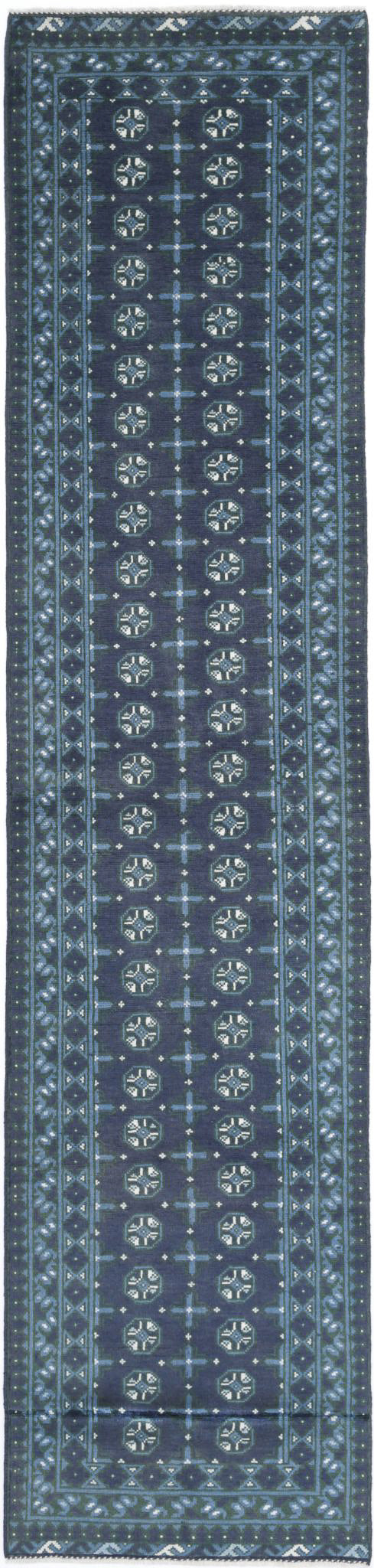 Hand Knotted Akcha Revival Wool Rug - 2'9'' x 12'9''
