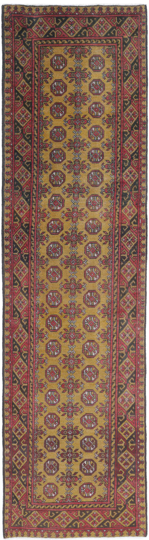 Hand Knotted Akcha Revival Wool Rug - 2'8'' x 10'9''