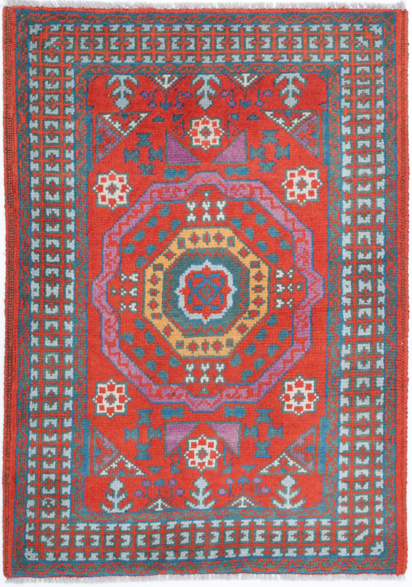 Hand Knotted Baluch Revival Wool Rug - 2'7'' x 3'9''