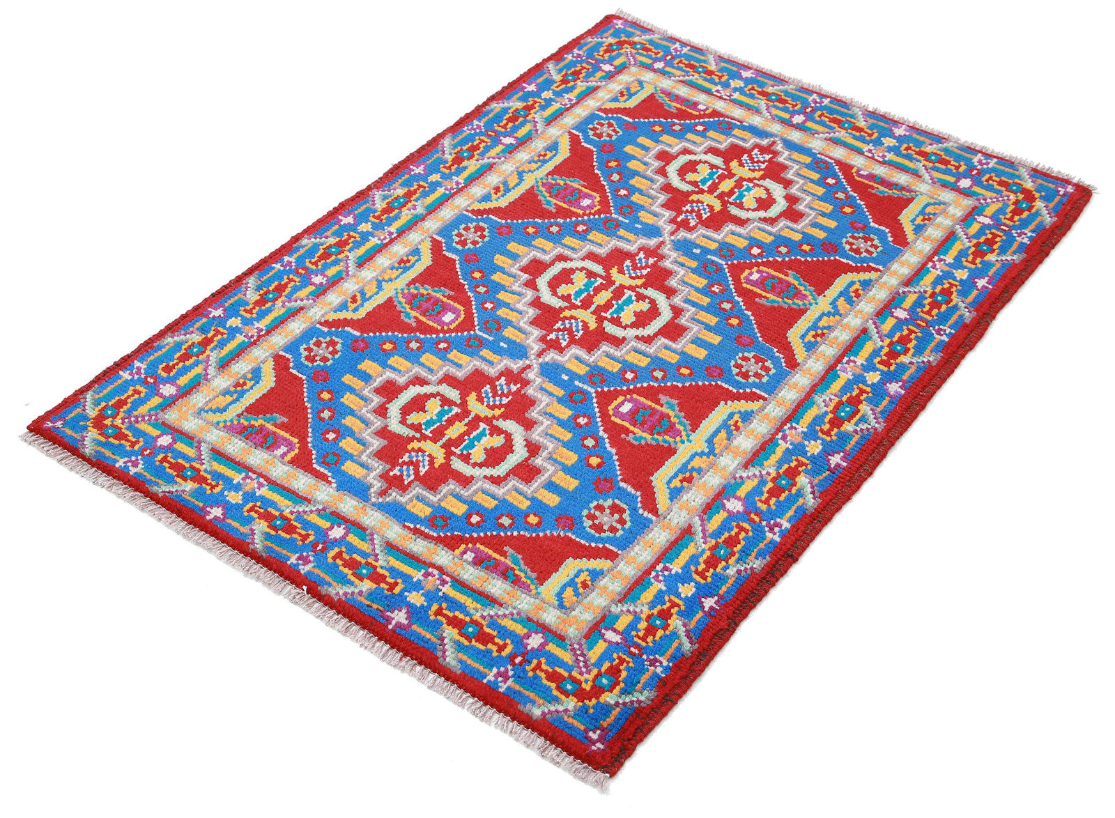 Hand Knotted Baluch Revival Wool Rug - 2'8'' x 3'10''