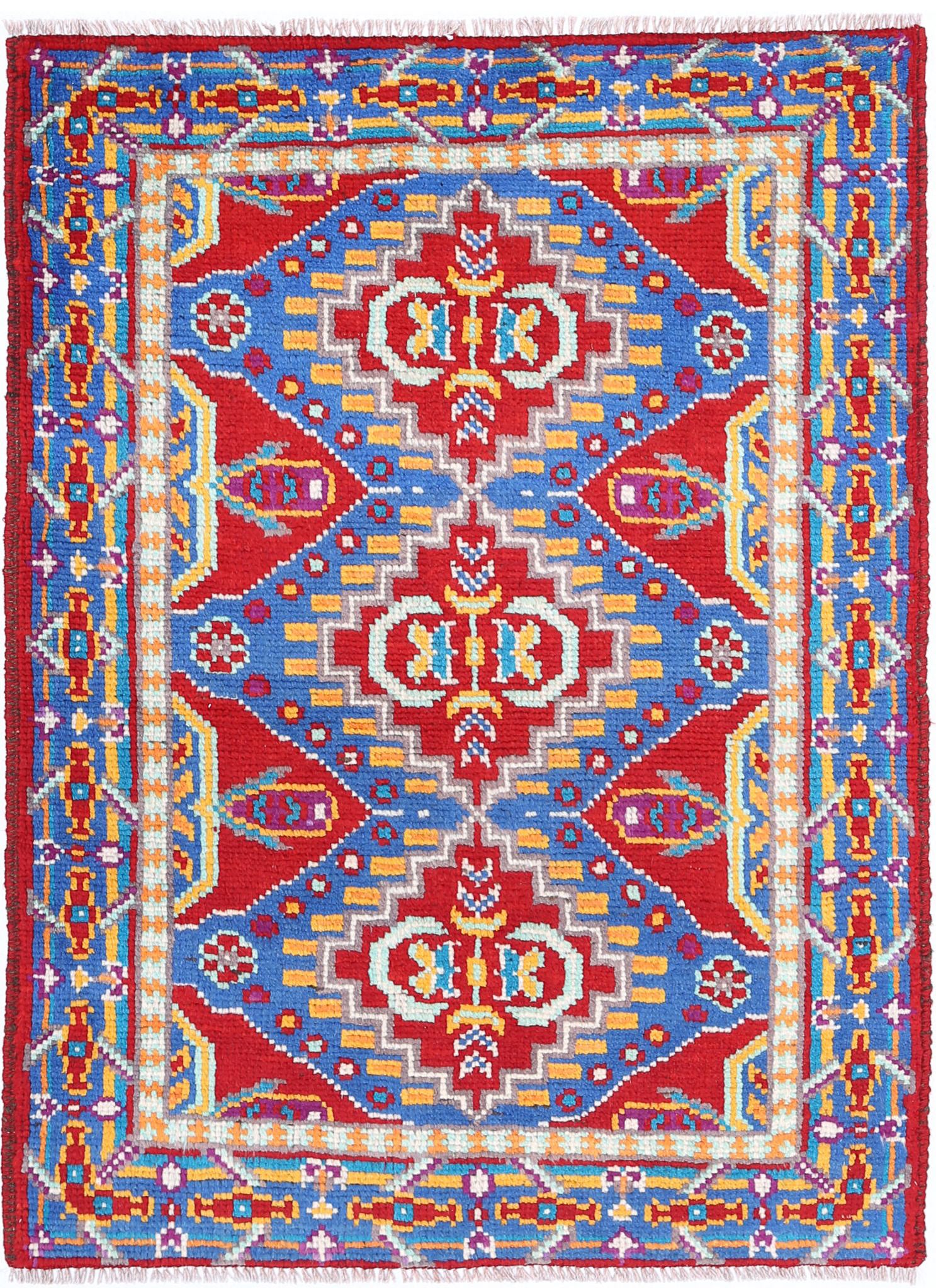 Hand Knotted Baluch Revival Wool Rug - 2'8'' x 3'10''