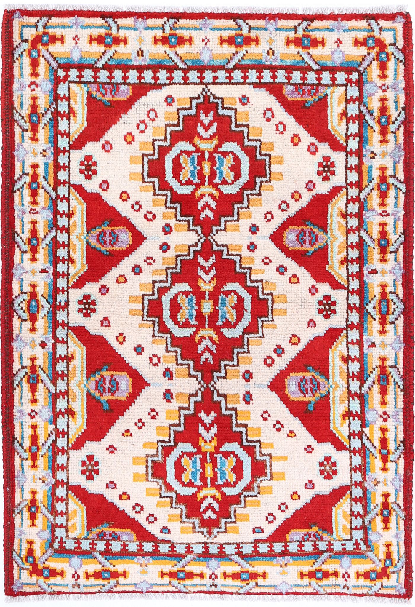 Hand Knotted Baluch Revival Wool Rug - 2'8'' x 3'11''