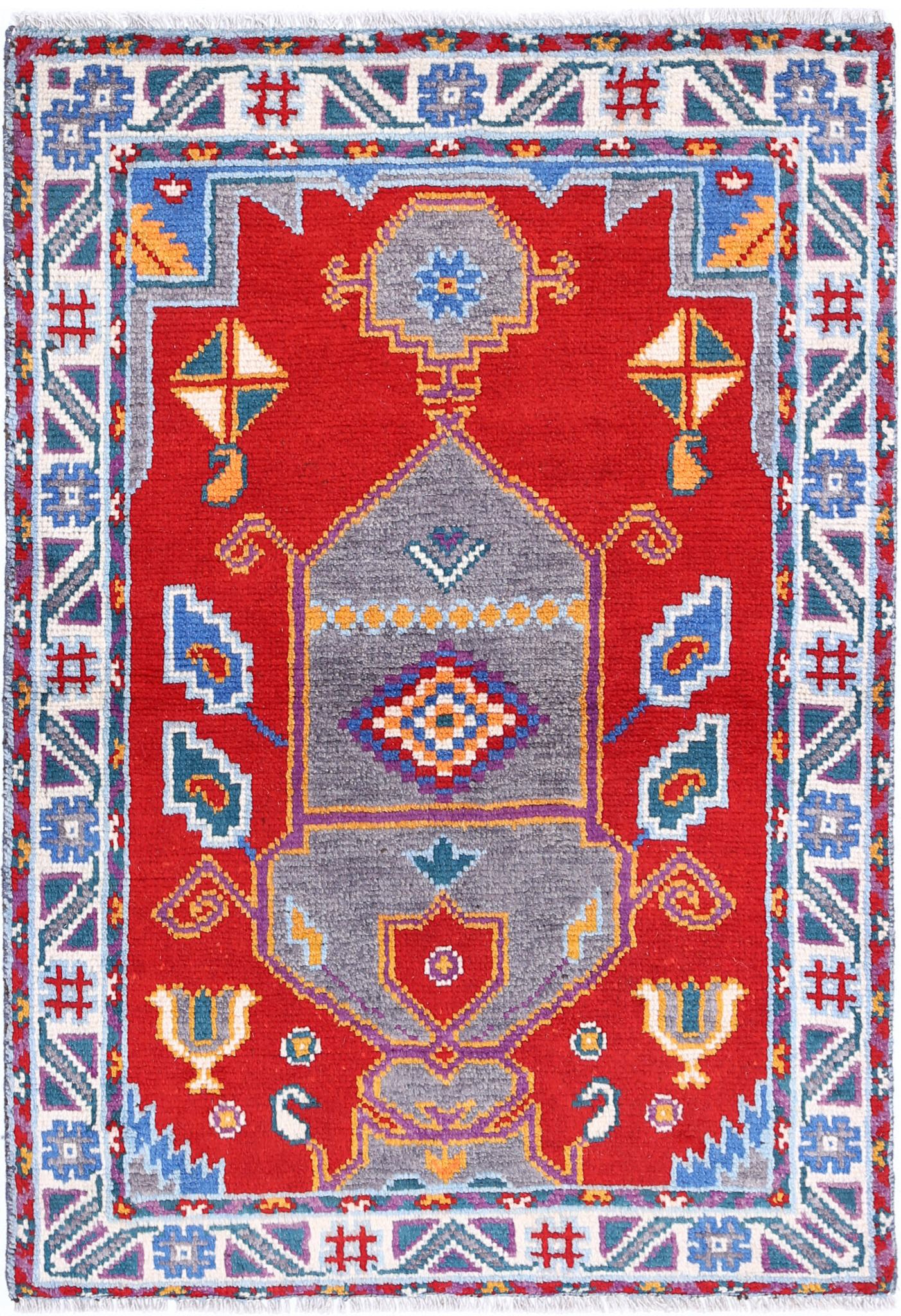 Hand Knotted Baluch Revival Wool Rug - 2'8'' x 3'11''
