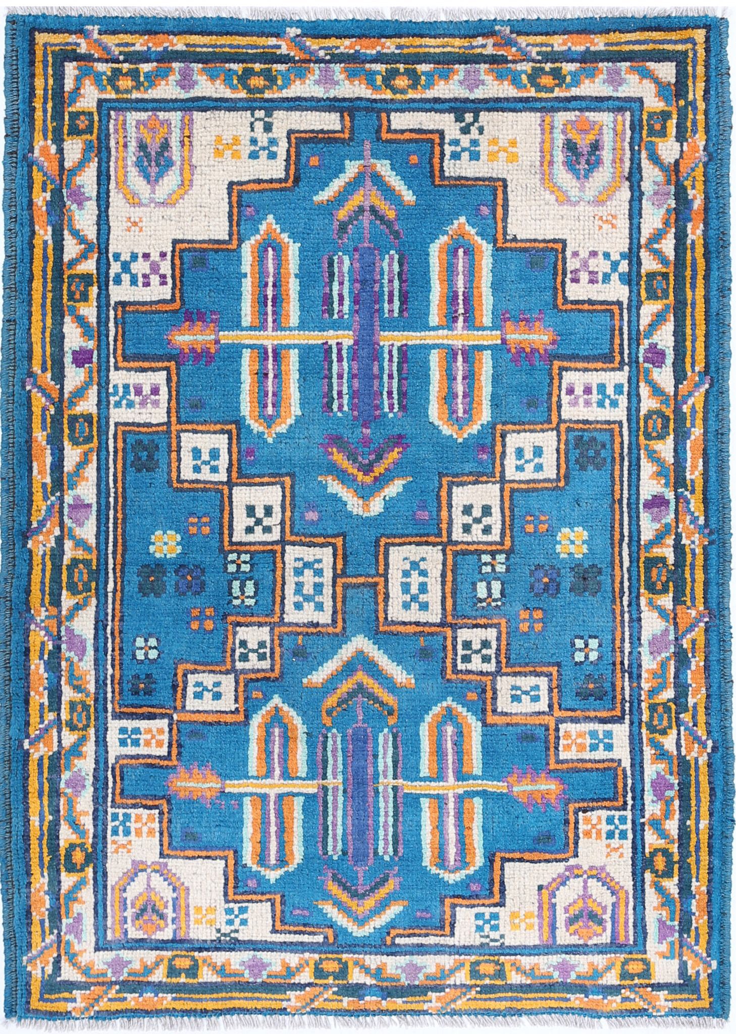Hand Knotted Baluch Revival Wool Rug - 2'9'' x 3'10''