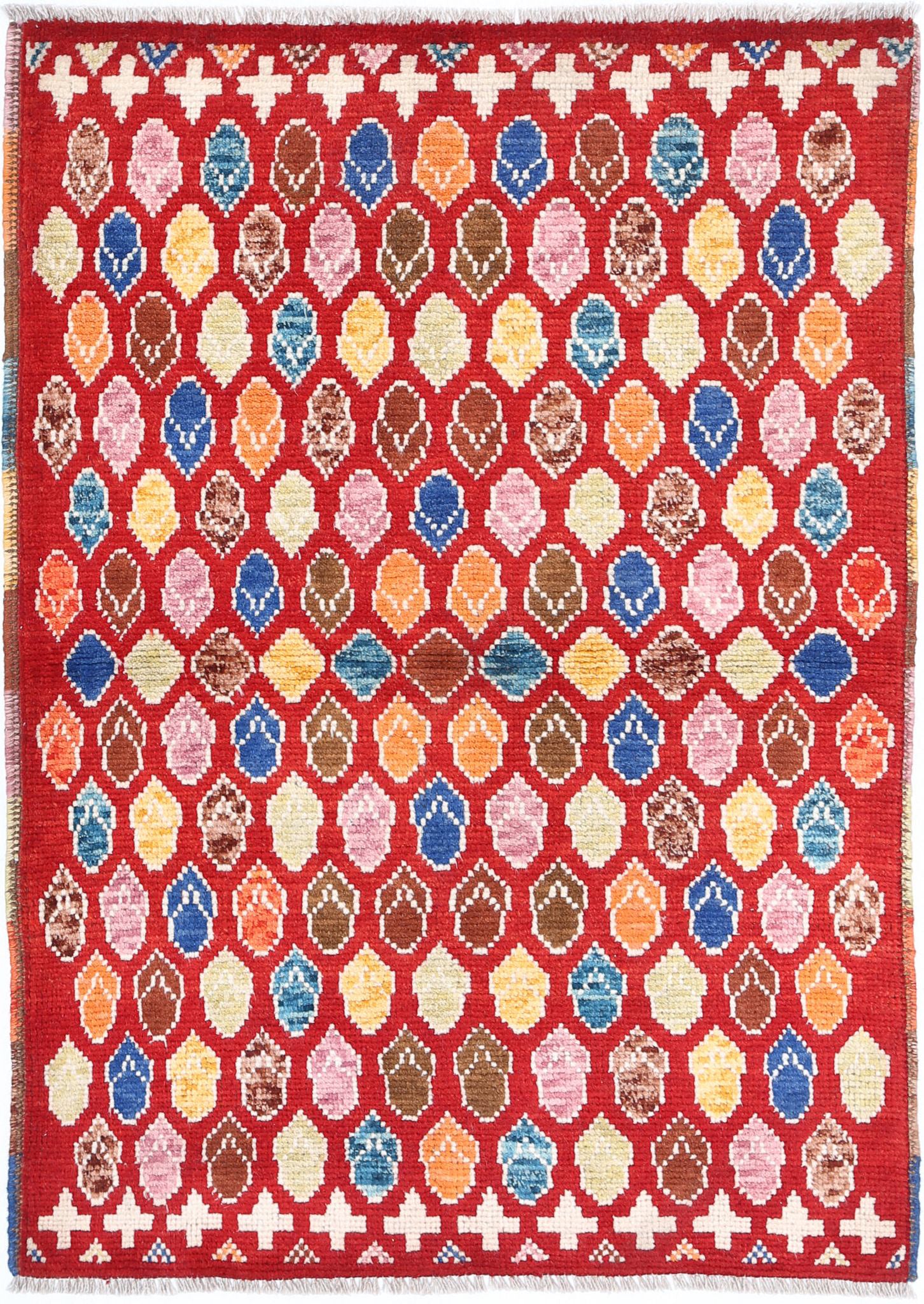 Hand Knotted Baluch Revival Wool Rug - 2'9'' x 4'0''
