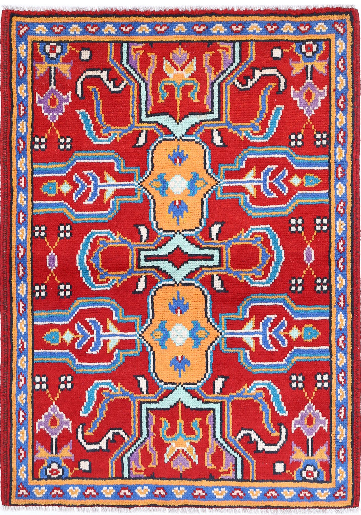 Hand Knotted Baluch Revival Wool Rug - 2'8'' x 3'11''