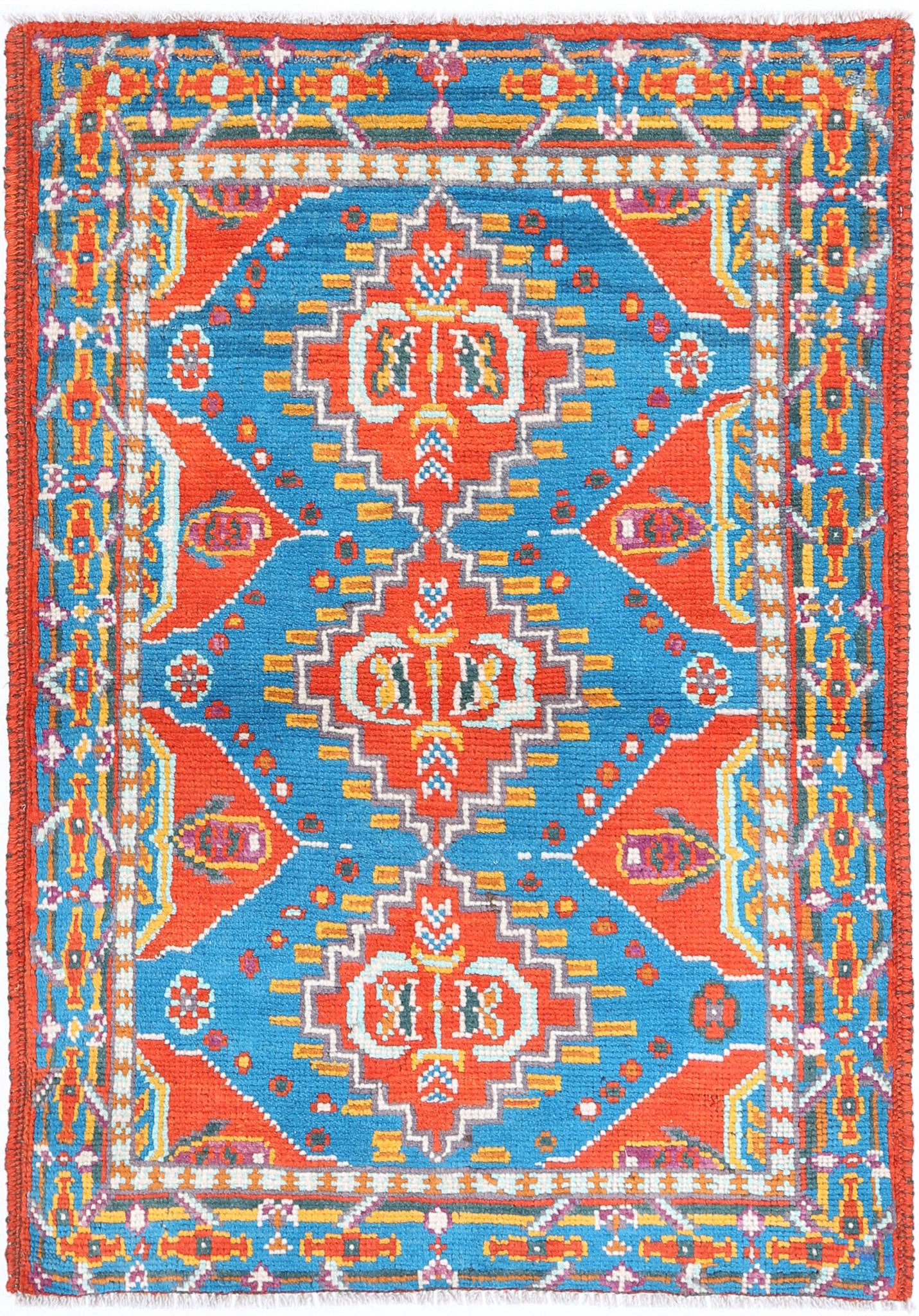 Hand Knotted Baluch Revival Wool Rug - 2'8'' x 3'11''