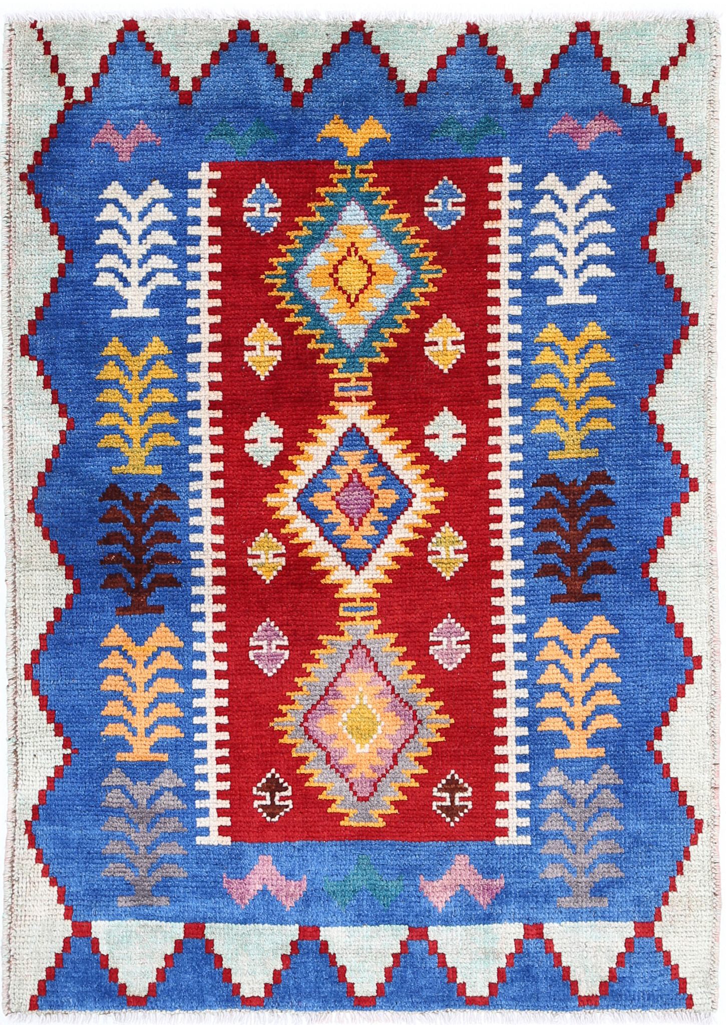 Hand Knotted Baluch Revival Wool Rug - 2'8'' x 3'10''