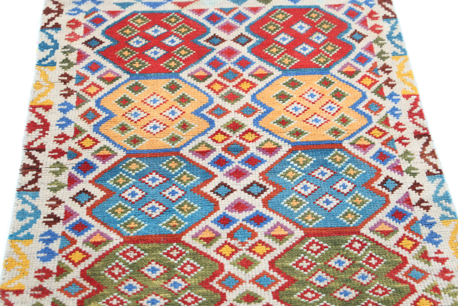 Hand Knotted Baluch Revival Wool Rug - 2'7'' x 3'10''