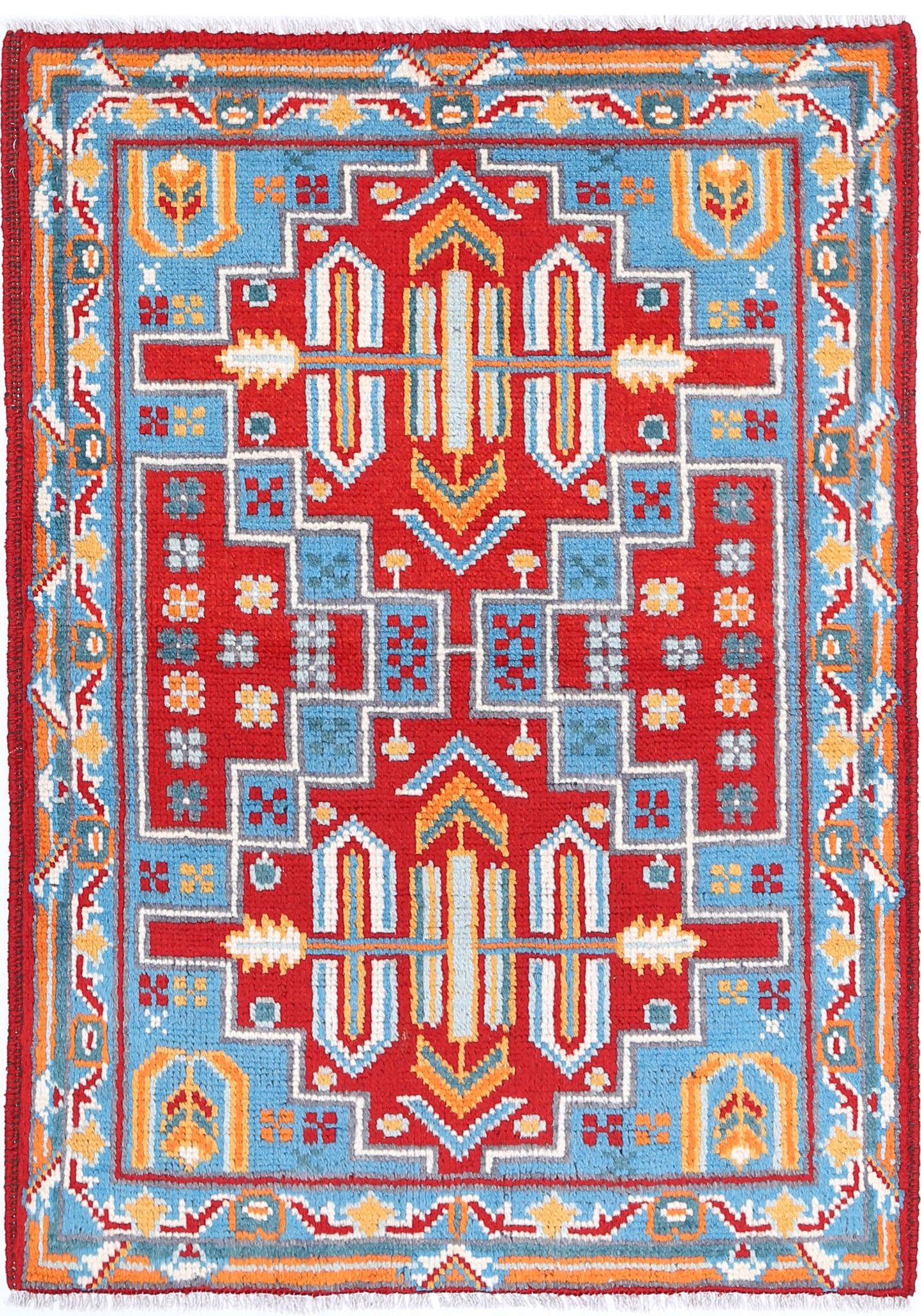 Hand Knotted Baluch Revival Wool Rug - 2'8'' x 3'11''