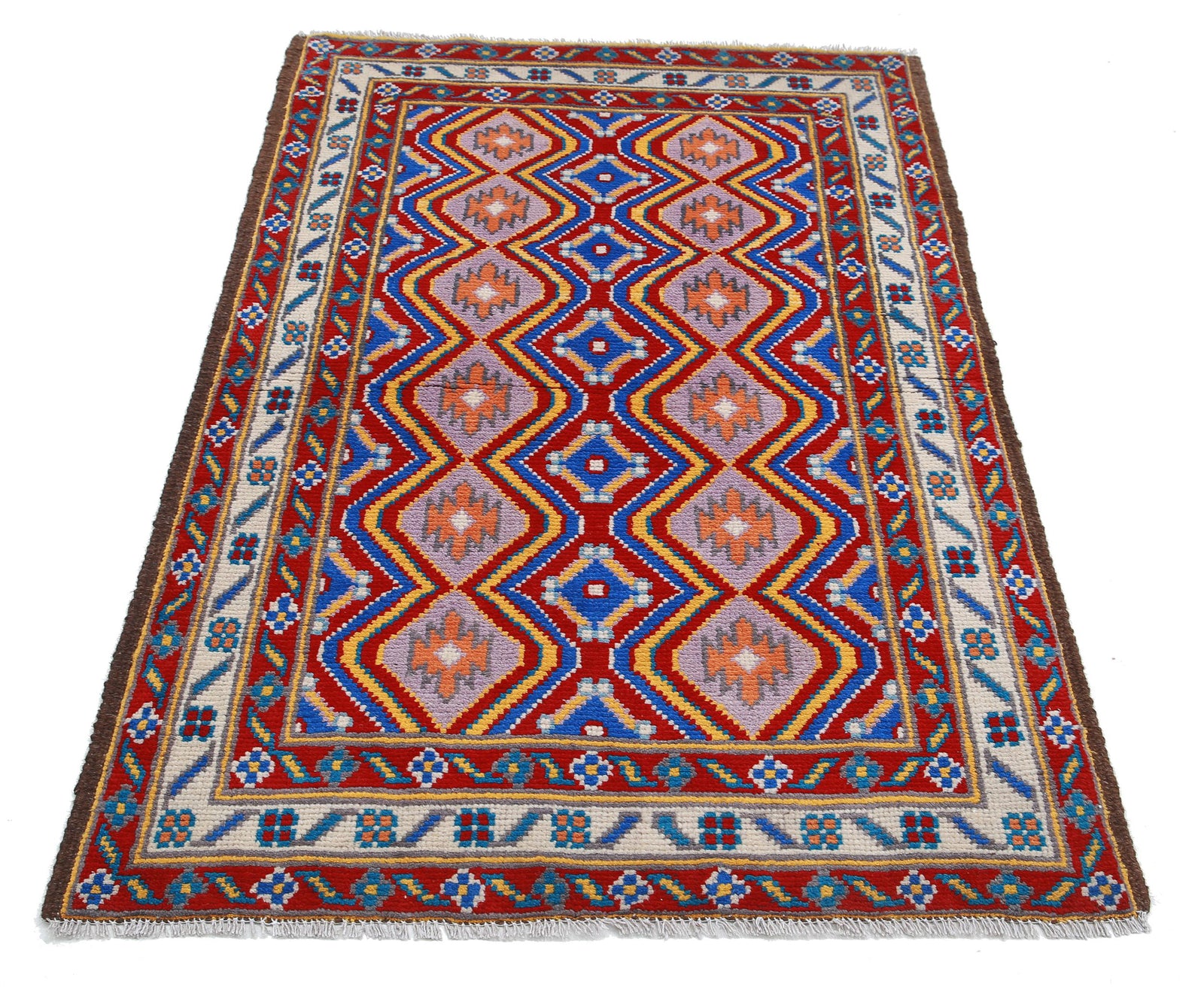 Hand Knotted Baluch Revival Wool Rug - 3'2'' x 5'0''