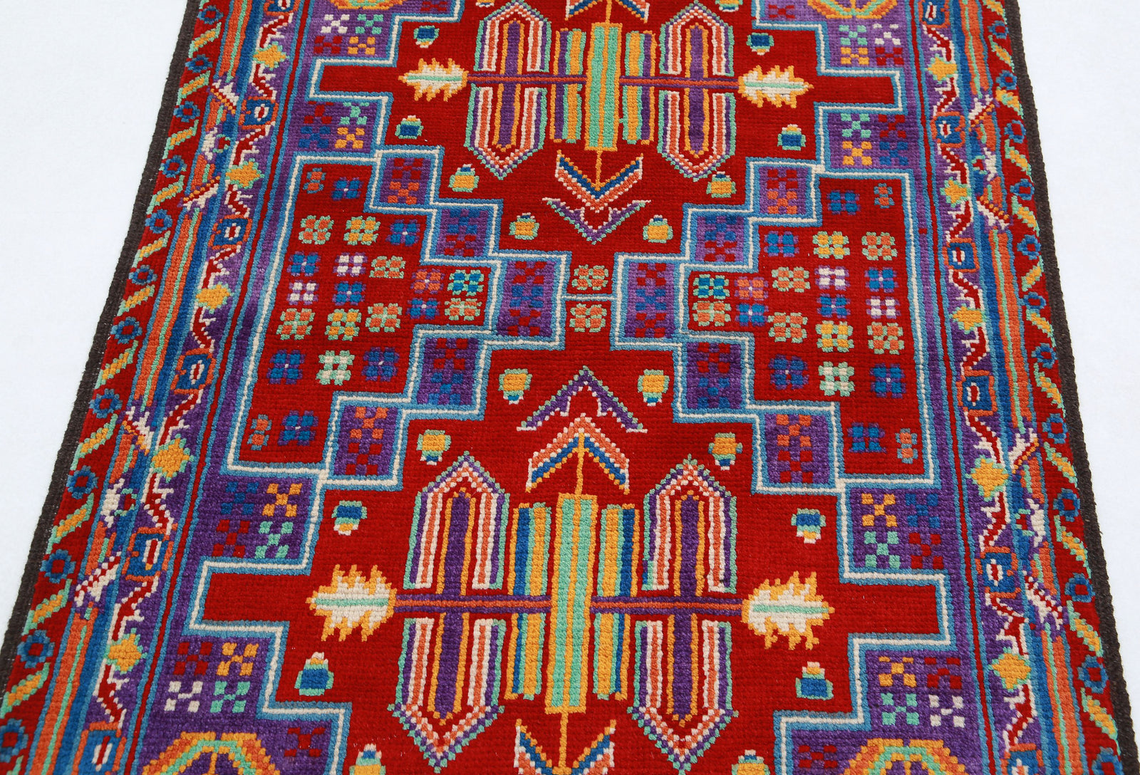 Hand Knotted Baluch Revival Wool Rug - 3'4'' x 5'0''