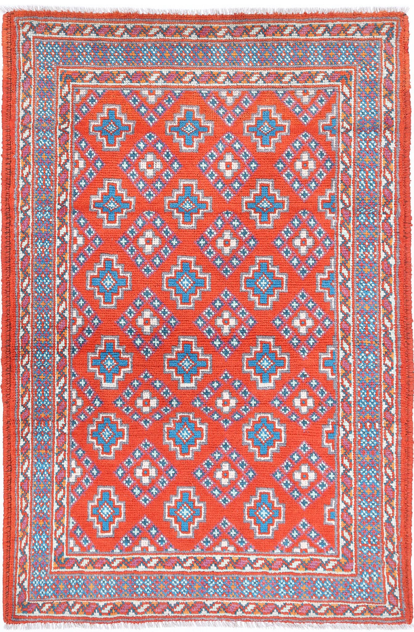 Hand Knotted Baluch Revival Wool Rug - 3'3'' x 5'6''