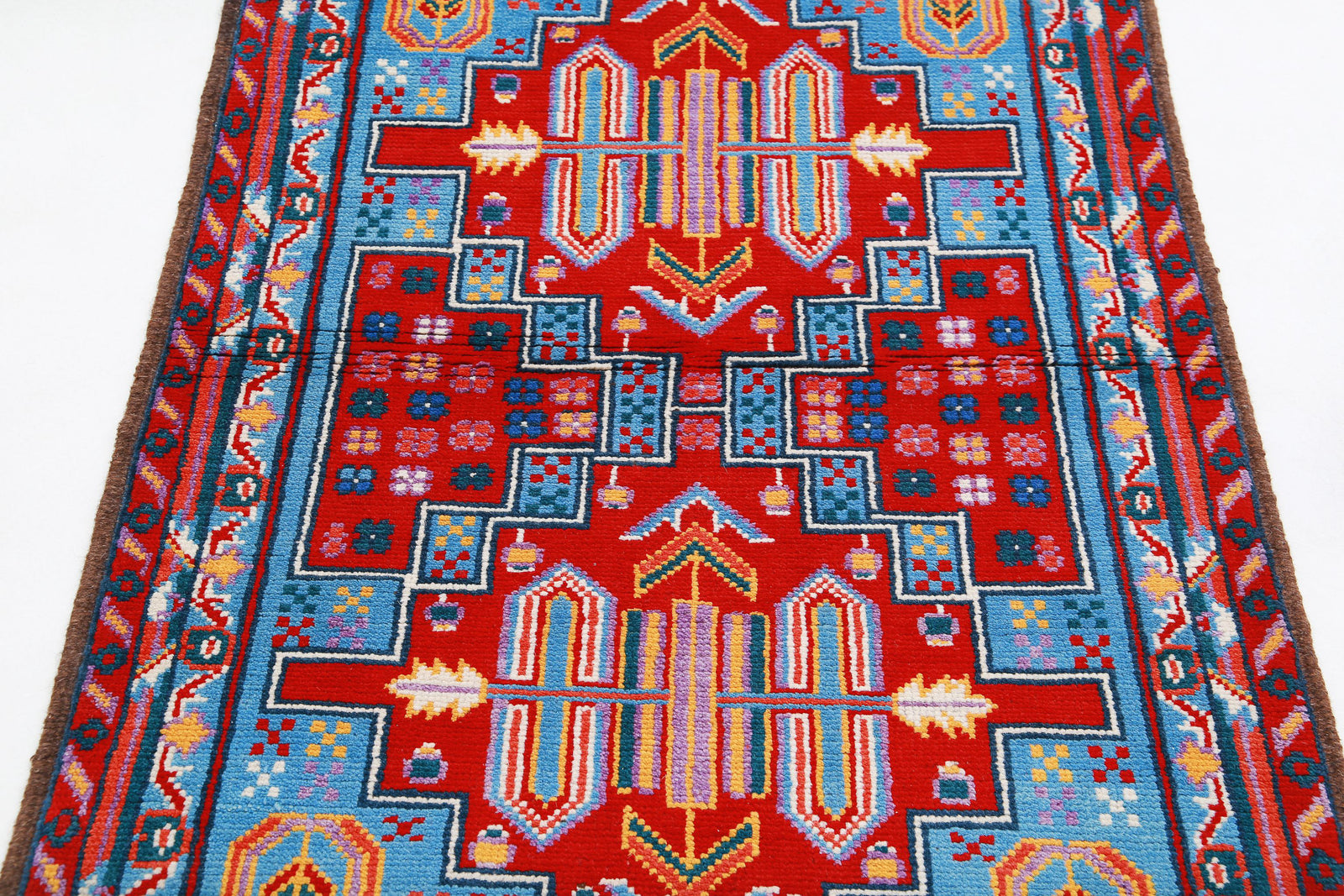 Hand Knotted Baluch Revival Wool Rug - 3'3'' x 4'11''