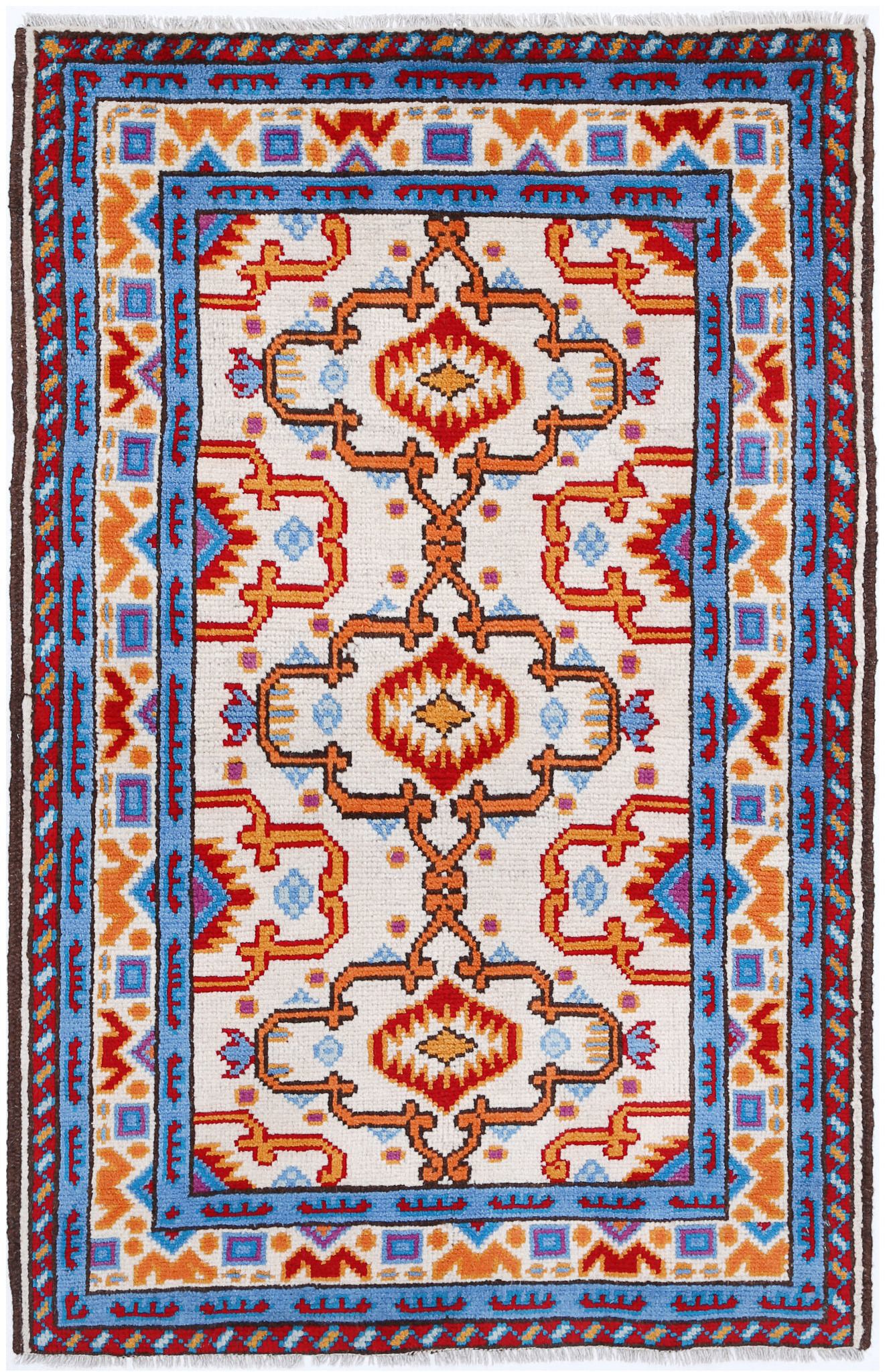 Hand Knotted Baluch Revival Wool Rug - 3'2'' x 5'2''