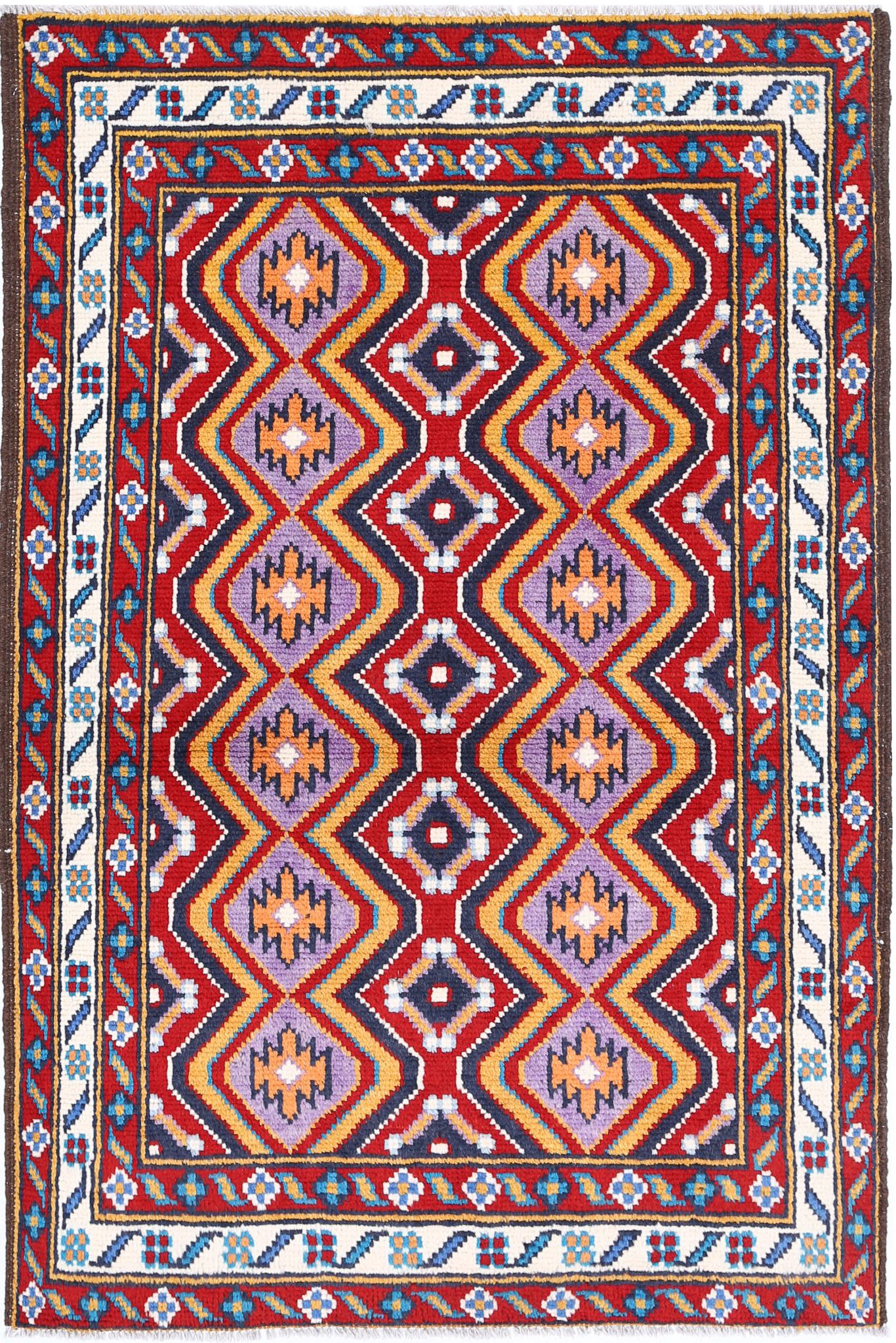 Hand Knotted Baluch Revival Wool Rug - 3'3'' x 4'10''