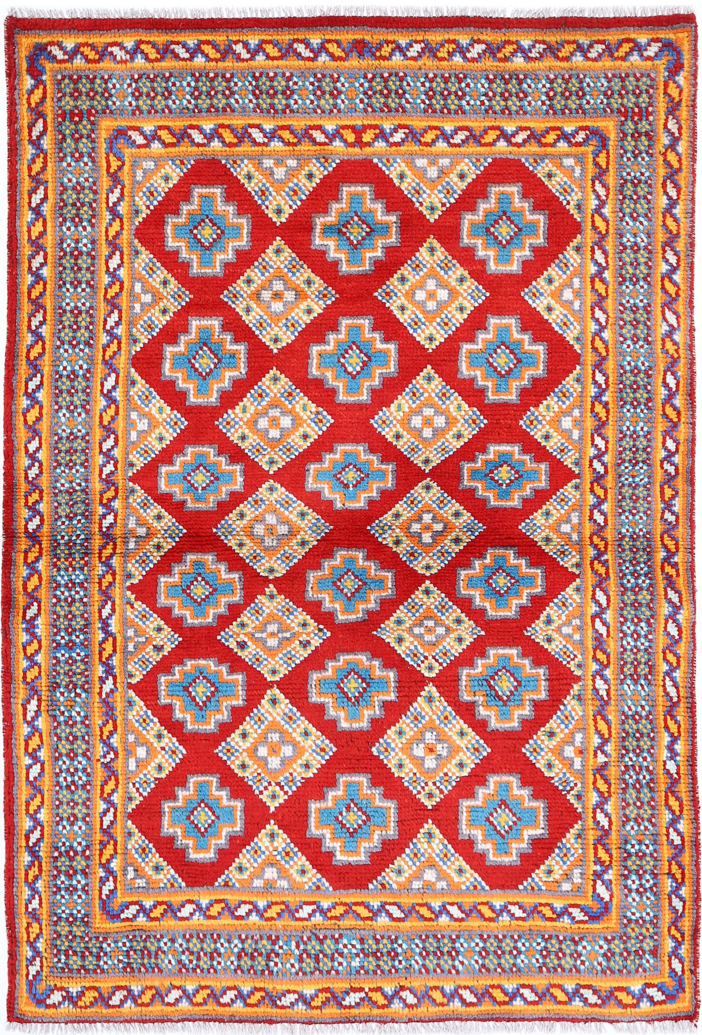 Hand Knotted Baluch Revival Wool Rug - 3'3'' x 4'11''