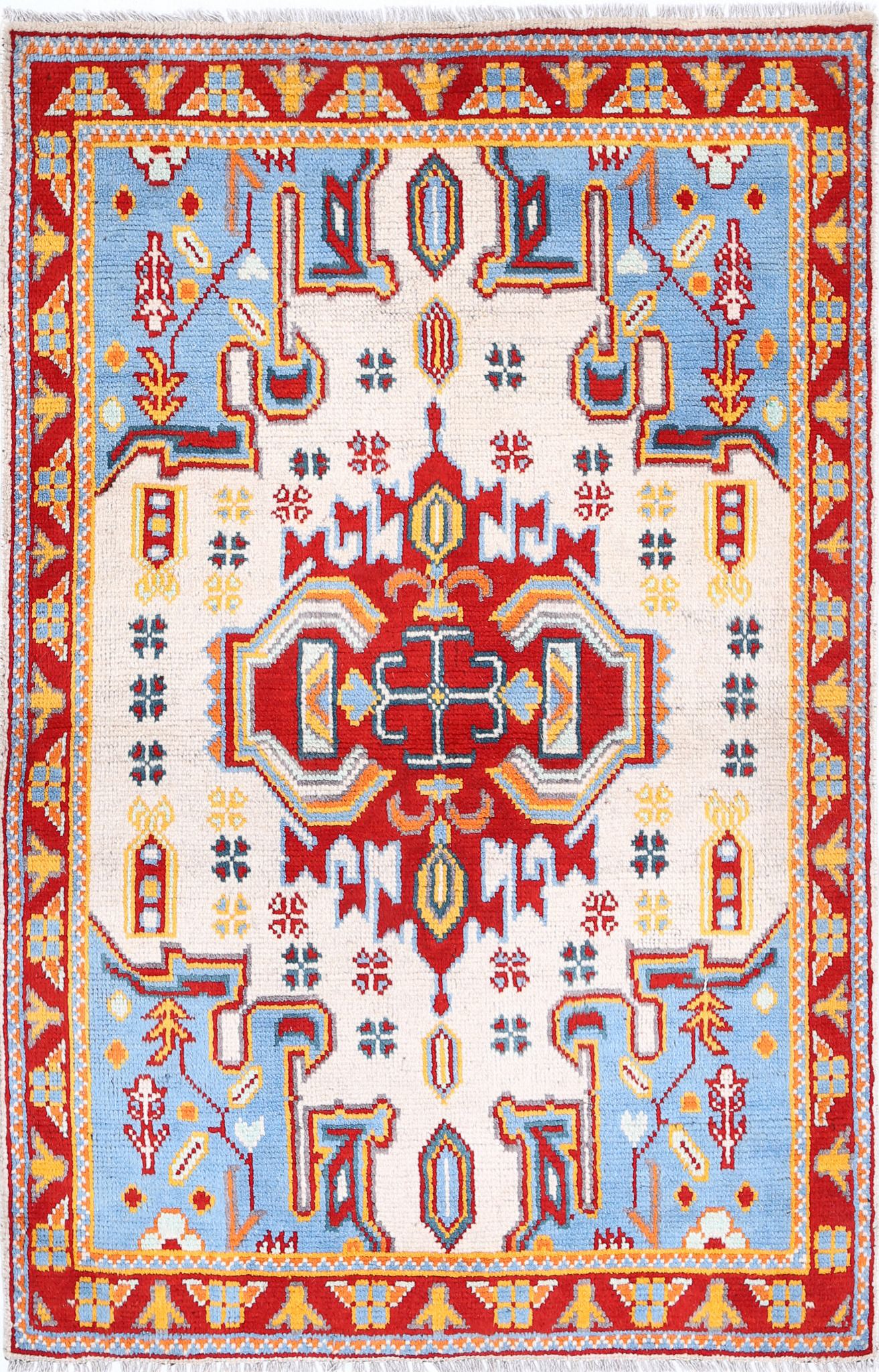 Hand Knotted Baluch Revival Wool Rug - 3'3'' x 5'0''
