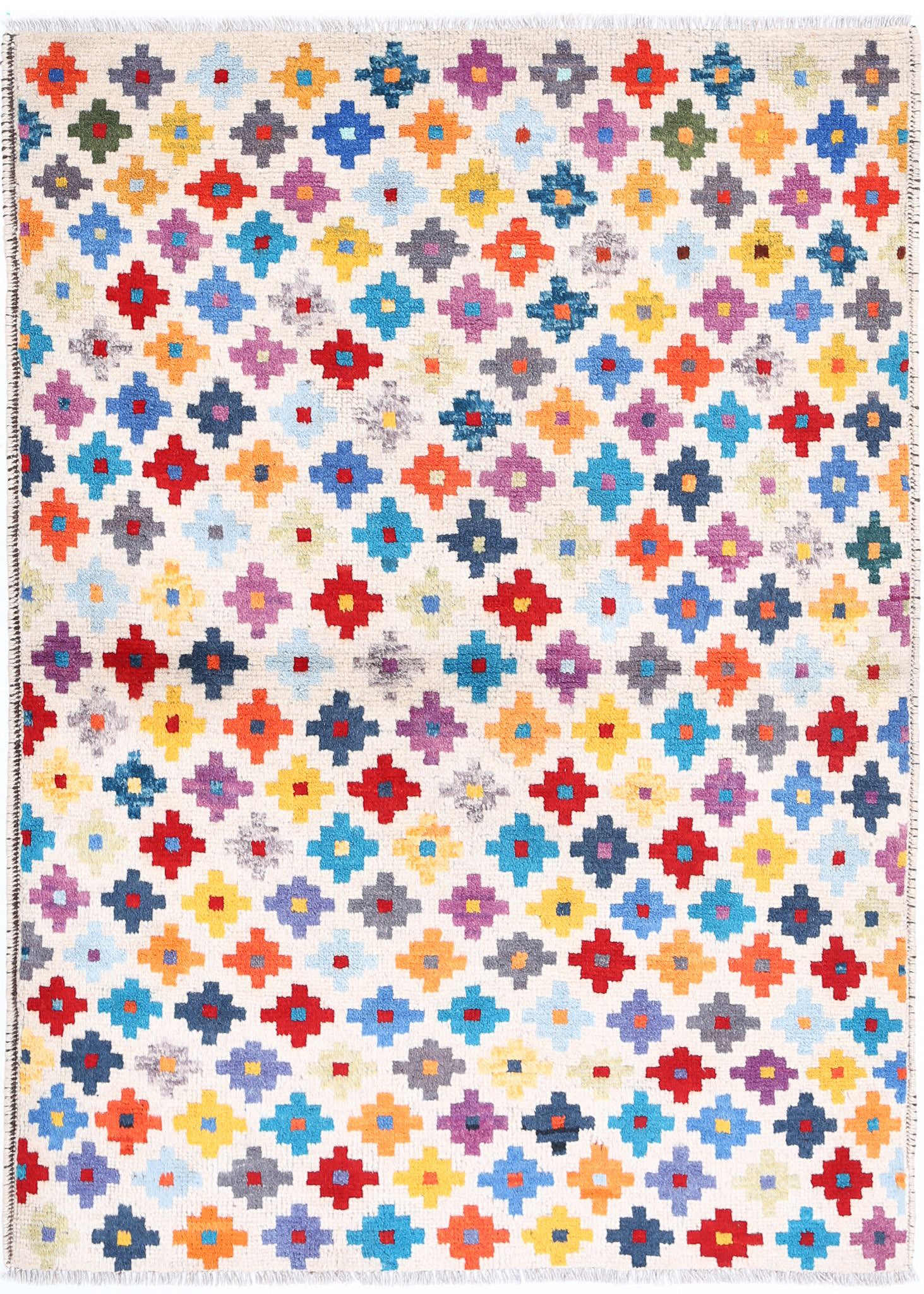 Hand Knotted Baluch Revival Wool Rug - 3'4'' x 4'9''