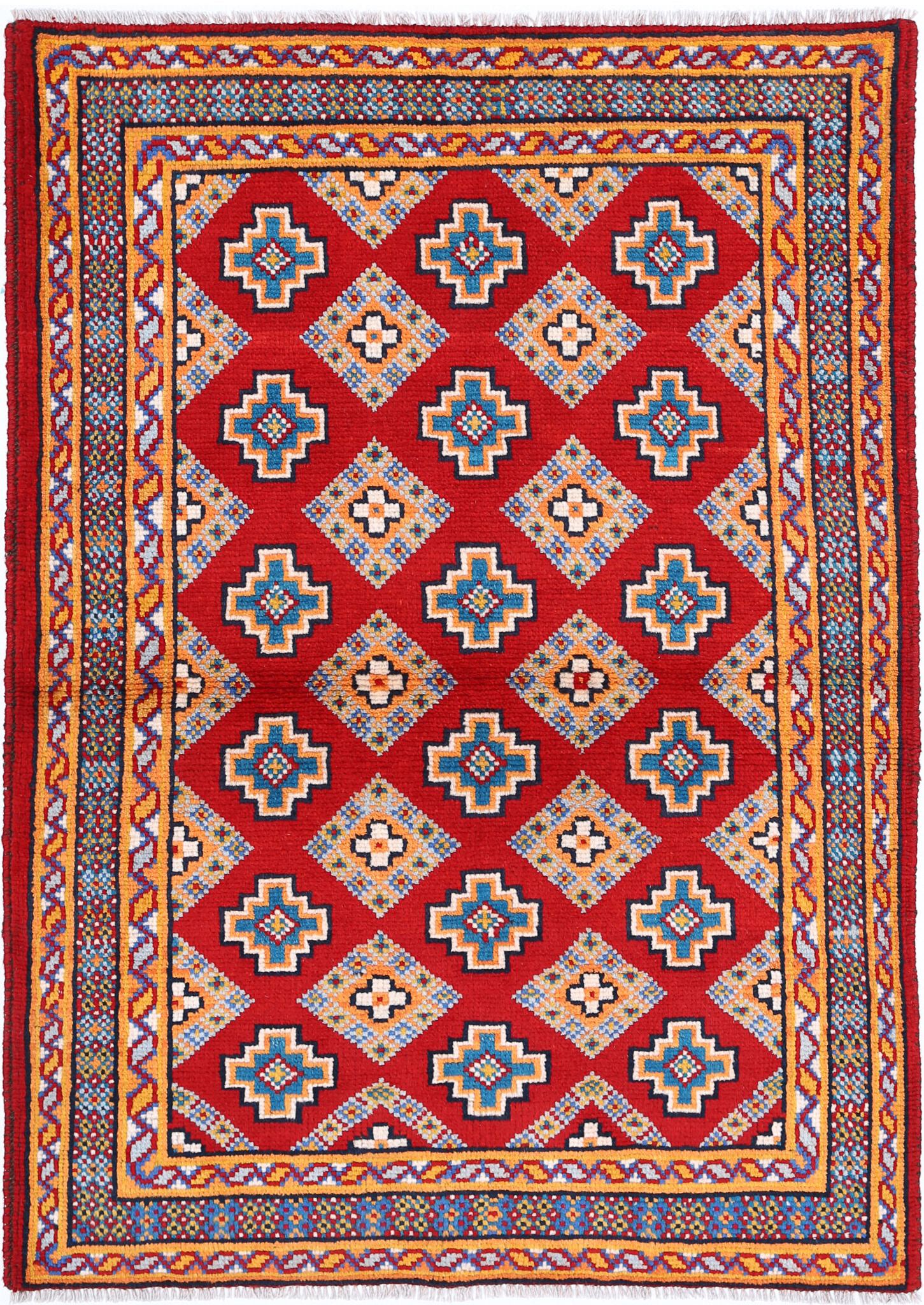 Hand Knotted Baluch Revival Wool Rug - 3'6'' x 4'10''