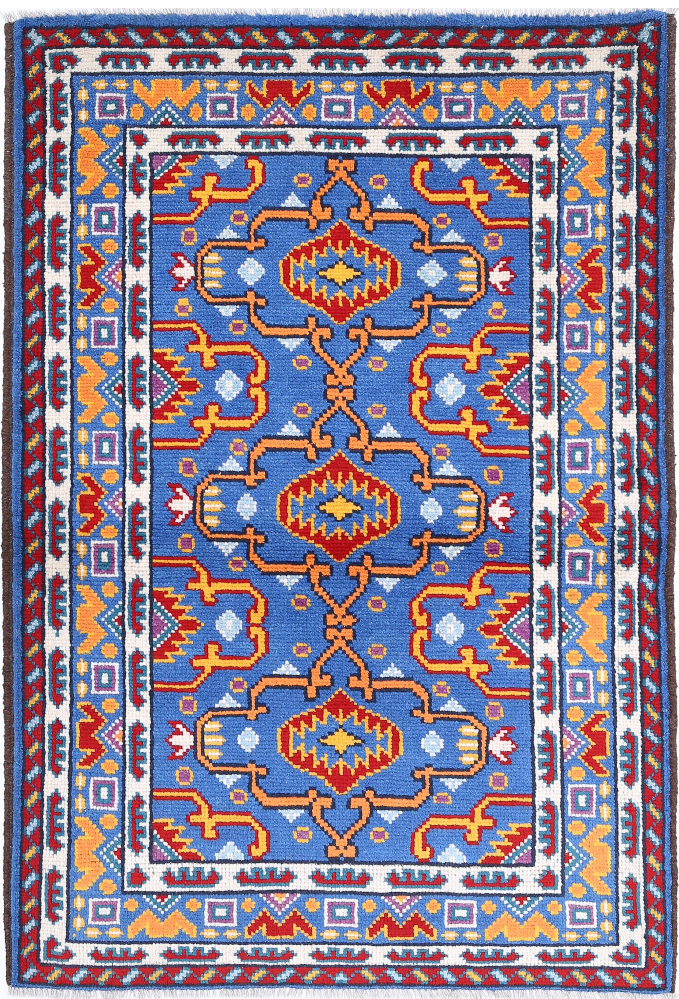 Hand Knotted Baluch Revival Wool Rug - 3'4'' x 4'11''