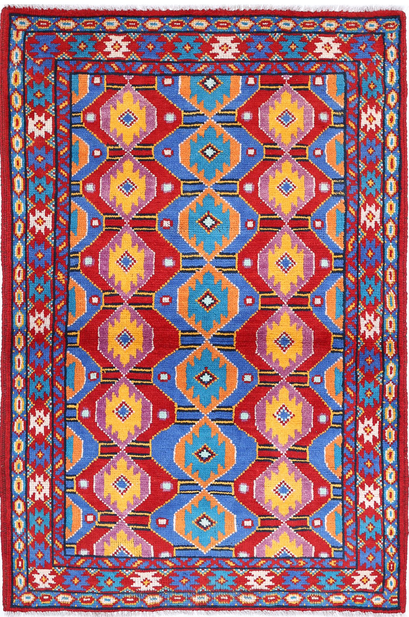 Hand Knotted Baluch Revival Wool Rug - 3'2'' x 4'10''
