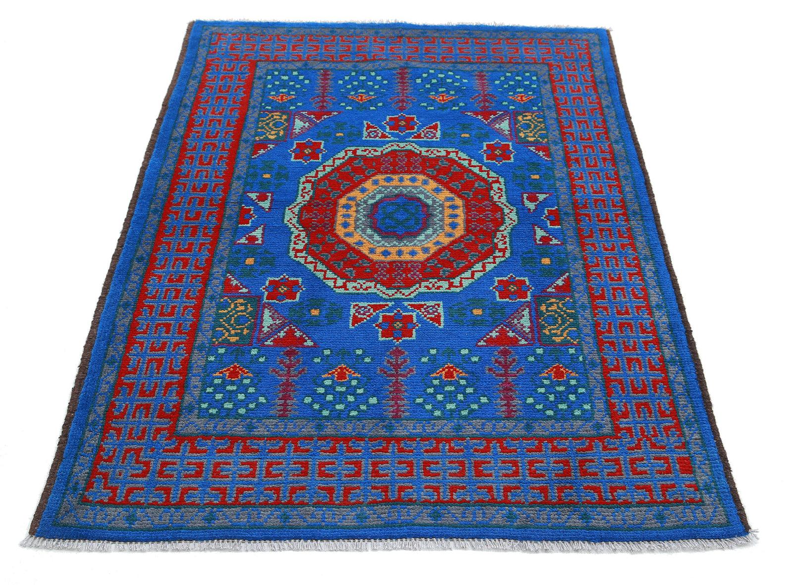 Hand Knotted Baluch Revival Wool Rug - 3'6'' x 4'10''