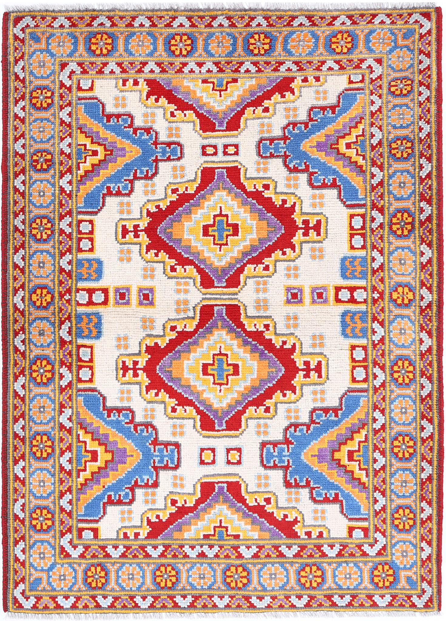 Hand Knotted Baluch Revival Wool Rug - 3'5'' x 4'10''