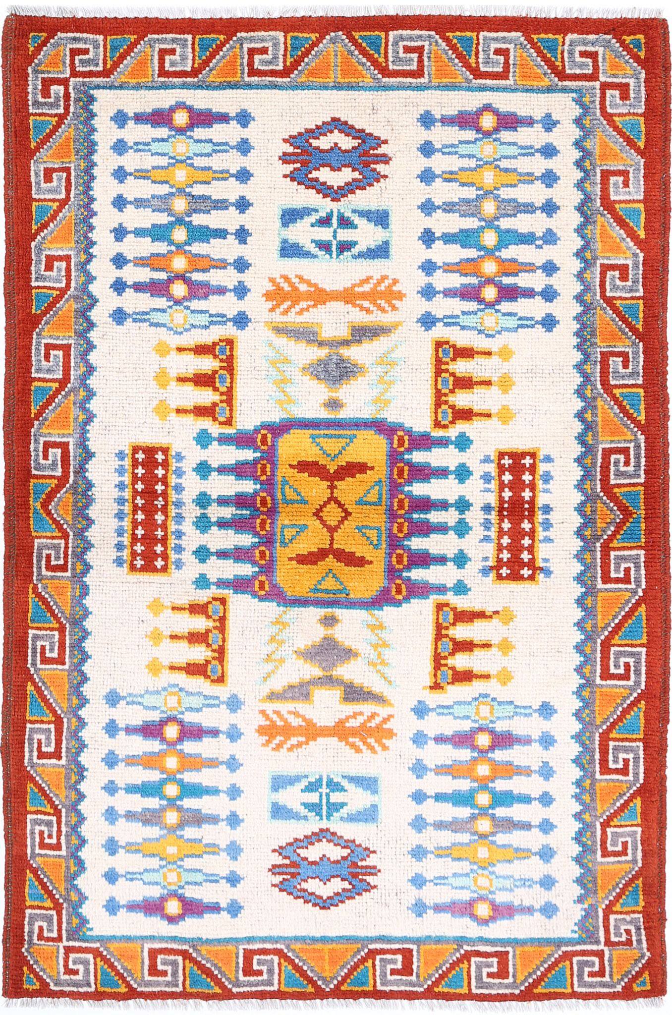 Hand Knotted Baluch Revival Wool Rug - 3'2'' x 4'10''