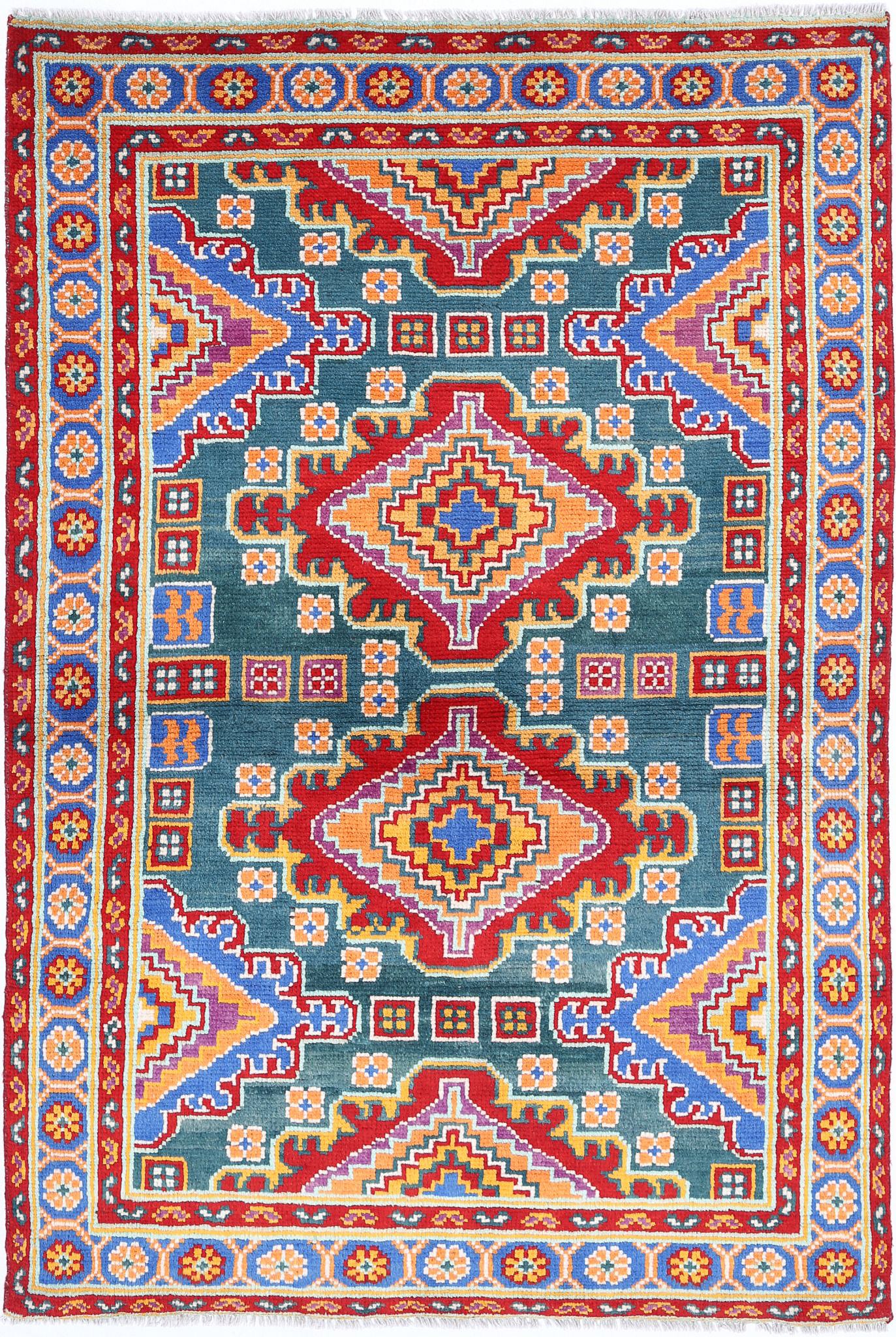 Hand Knotted Baluch Revival Wool Rug - 3'10'' x 5'11''