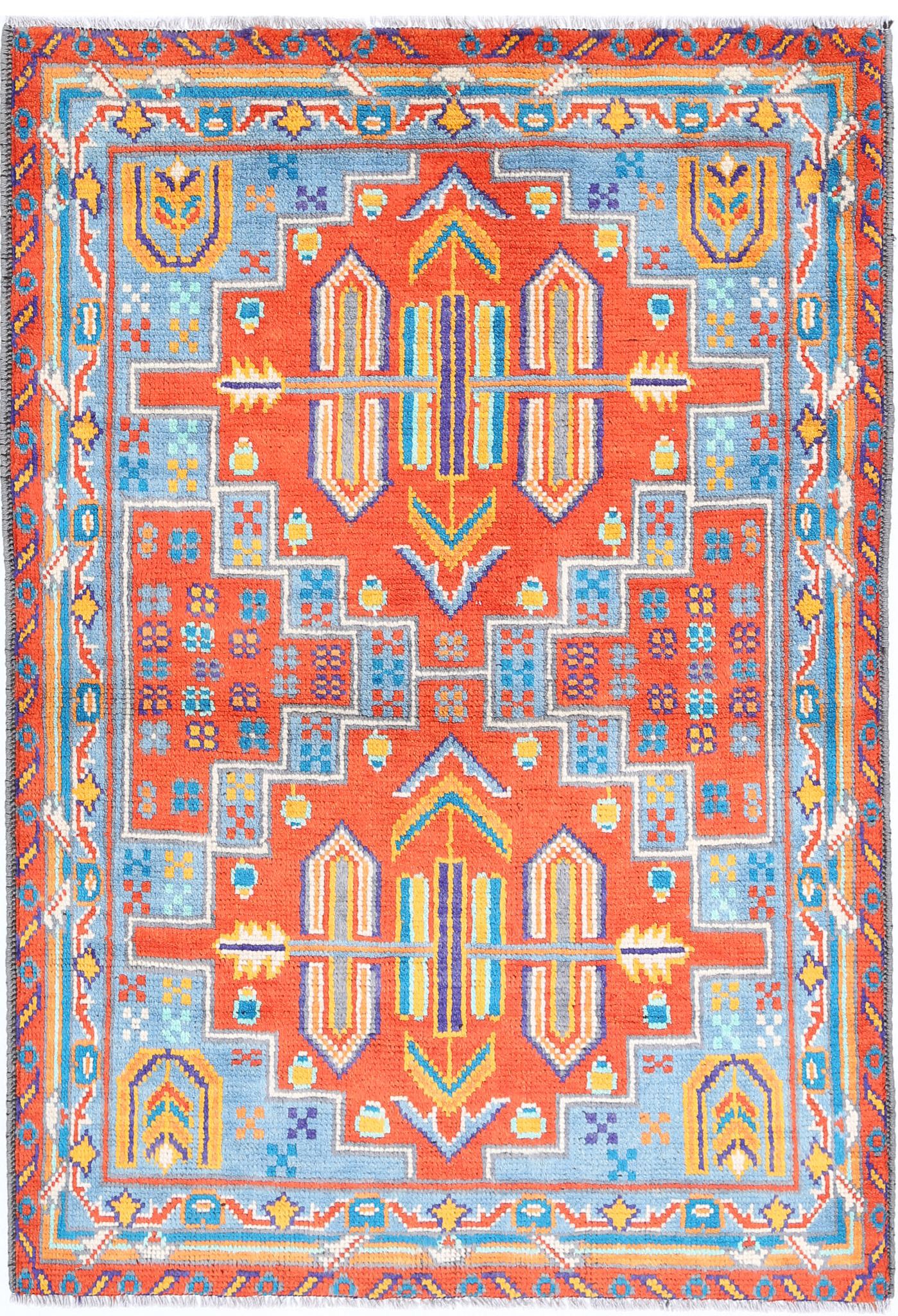 Hand Knotted Baluch Revival Wool Rug - 3'4'' x 4'10''