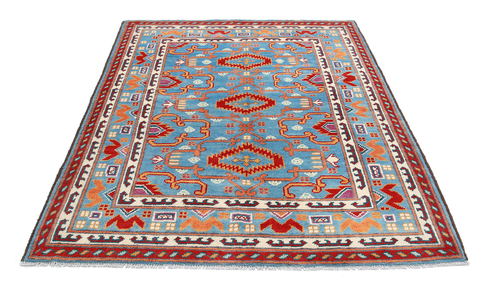 Hand Knotted Baluch Revival Wool Rug - 5'1'' x 6'6''