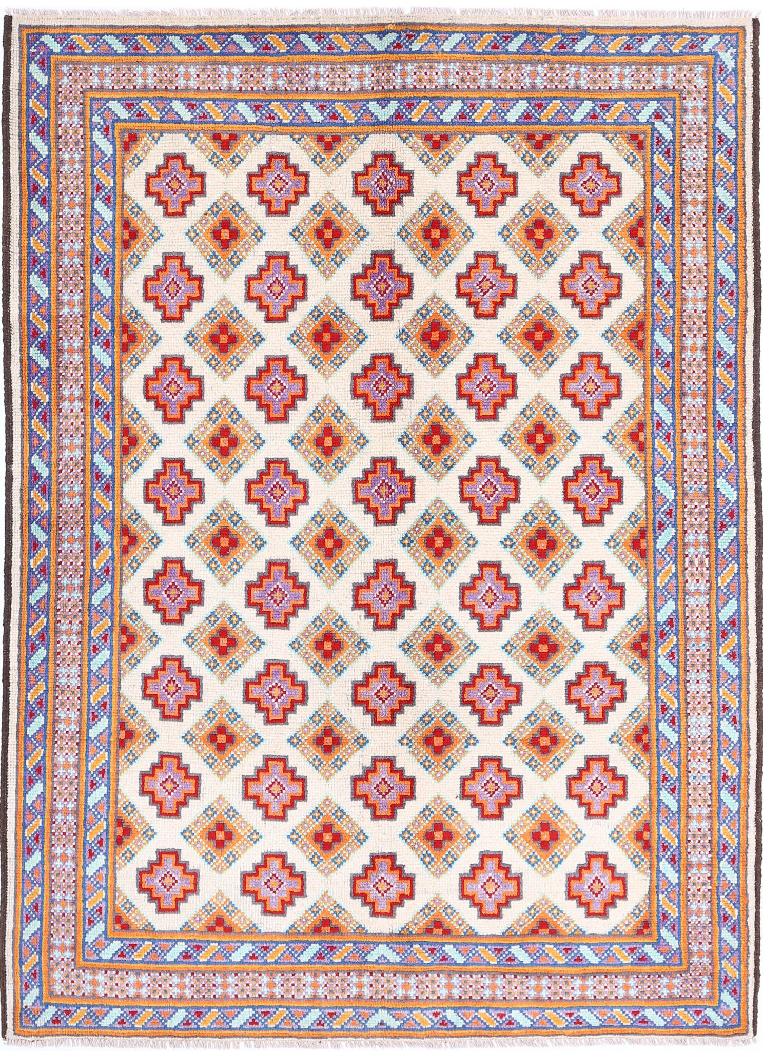 Hand Knotted Baluch Revival Wool Rug - 4'10'' x 6'9''