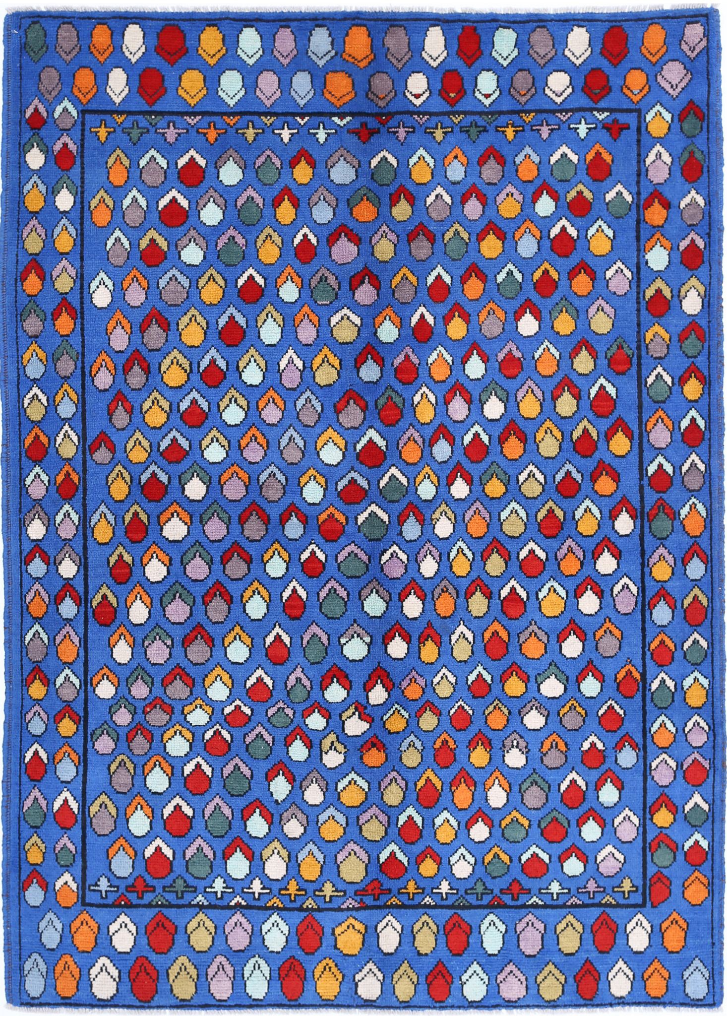 Hand Knotted Baluch Revival Wool Rug - 5'7'' x 7'7''